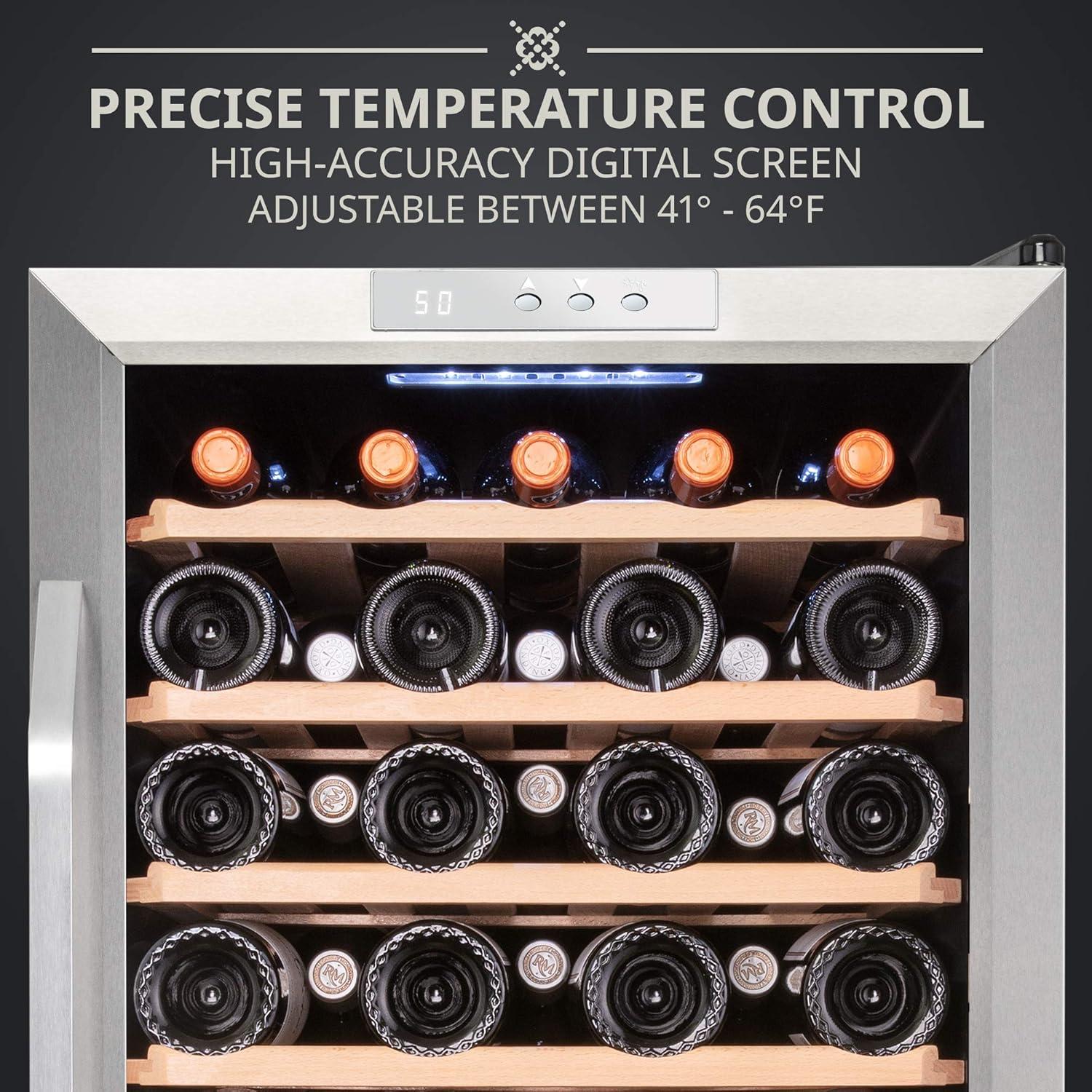 Ivation 51 Bottle Wine Cooler Fridge, Compressor Refrigerator W/Lock
