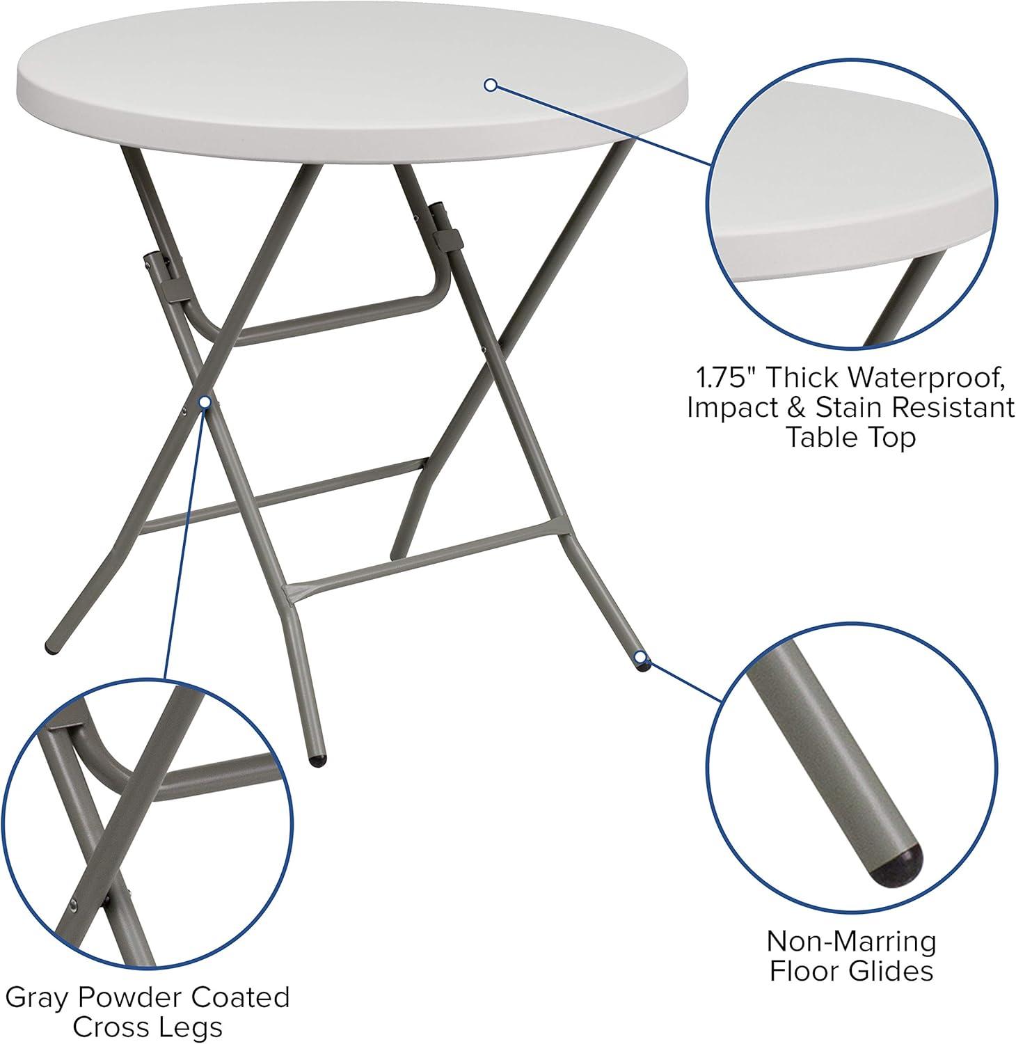 Parker 2.63-Foot Round Plastic Folding Banquet and Event Table