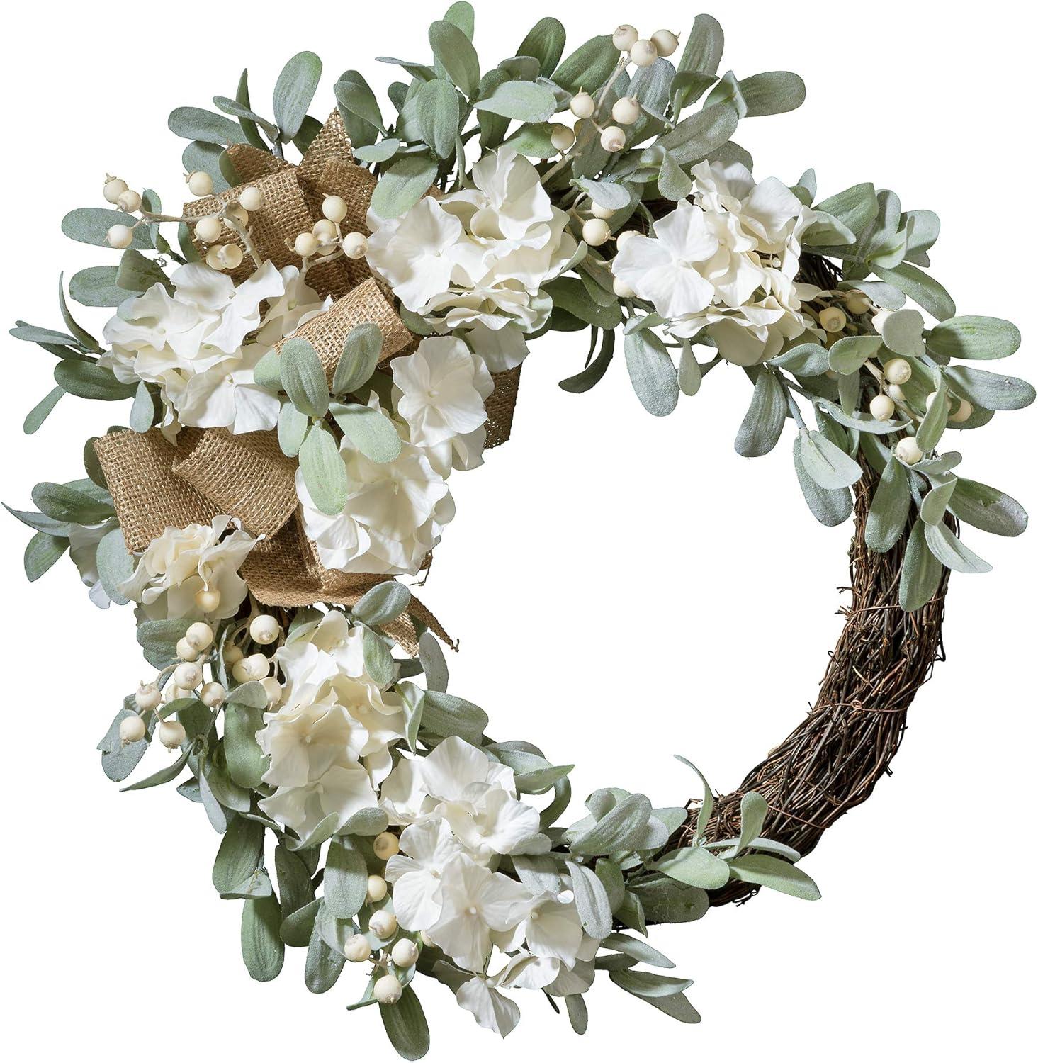 Haute Decor Faux Hydrangea 24'' Wreath