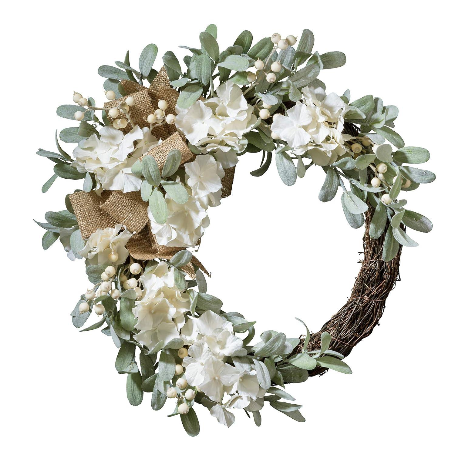 Haute Decor Faux Hydrangea 24'' Wreath