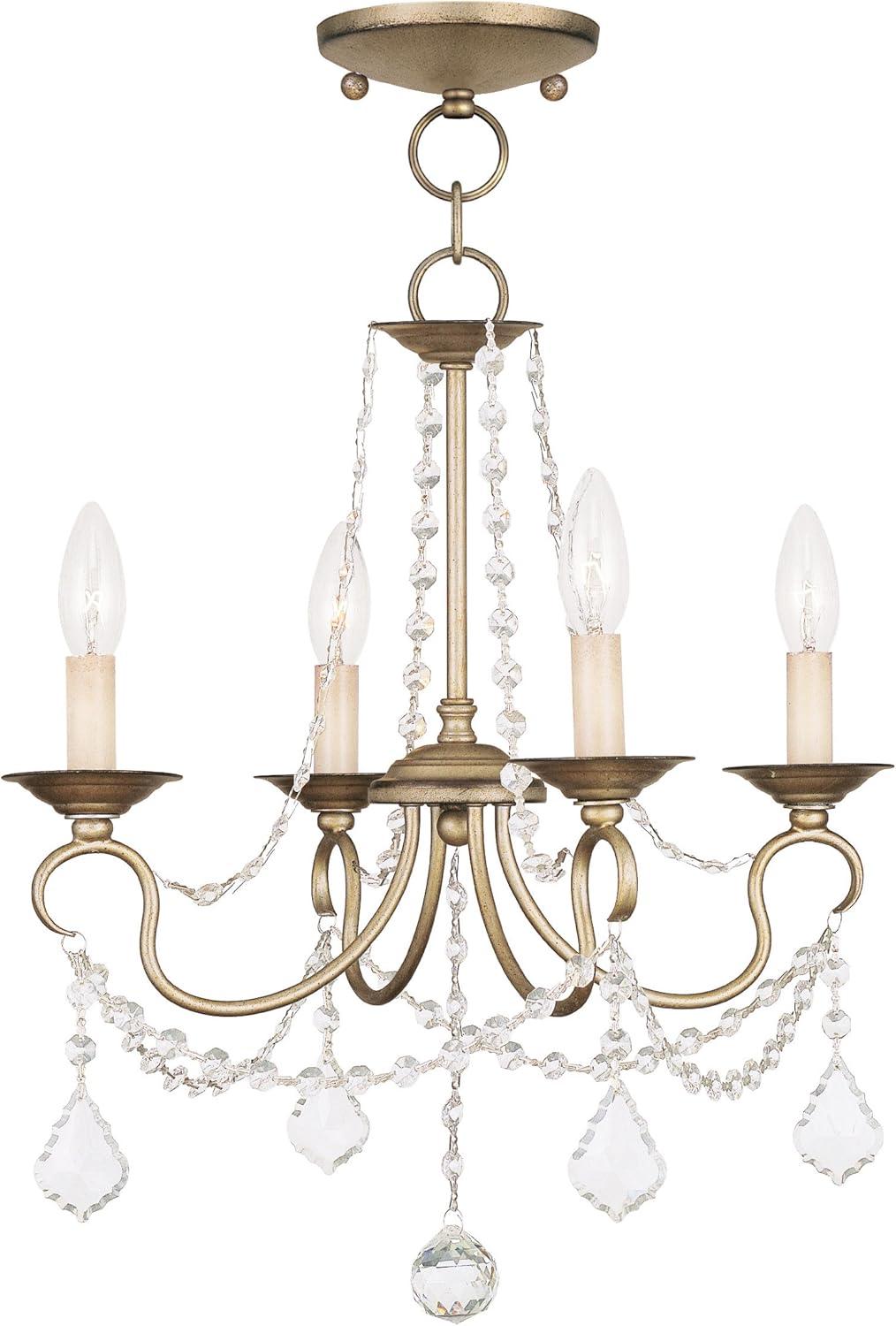 Livex Lighting Pennington 4 - Light Chandelier in  Antique Silver Leaf