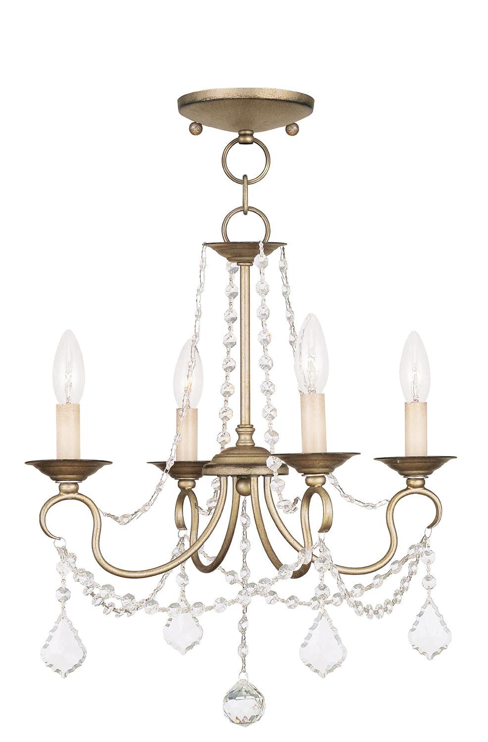 Livex Lighting Pennington 4 - Light Chandelier in Antique Silver Leaf