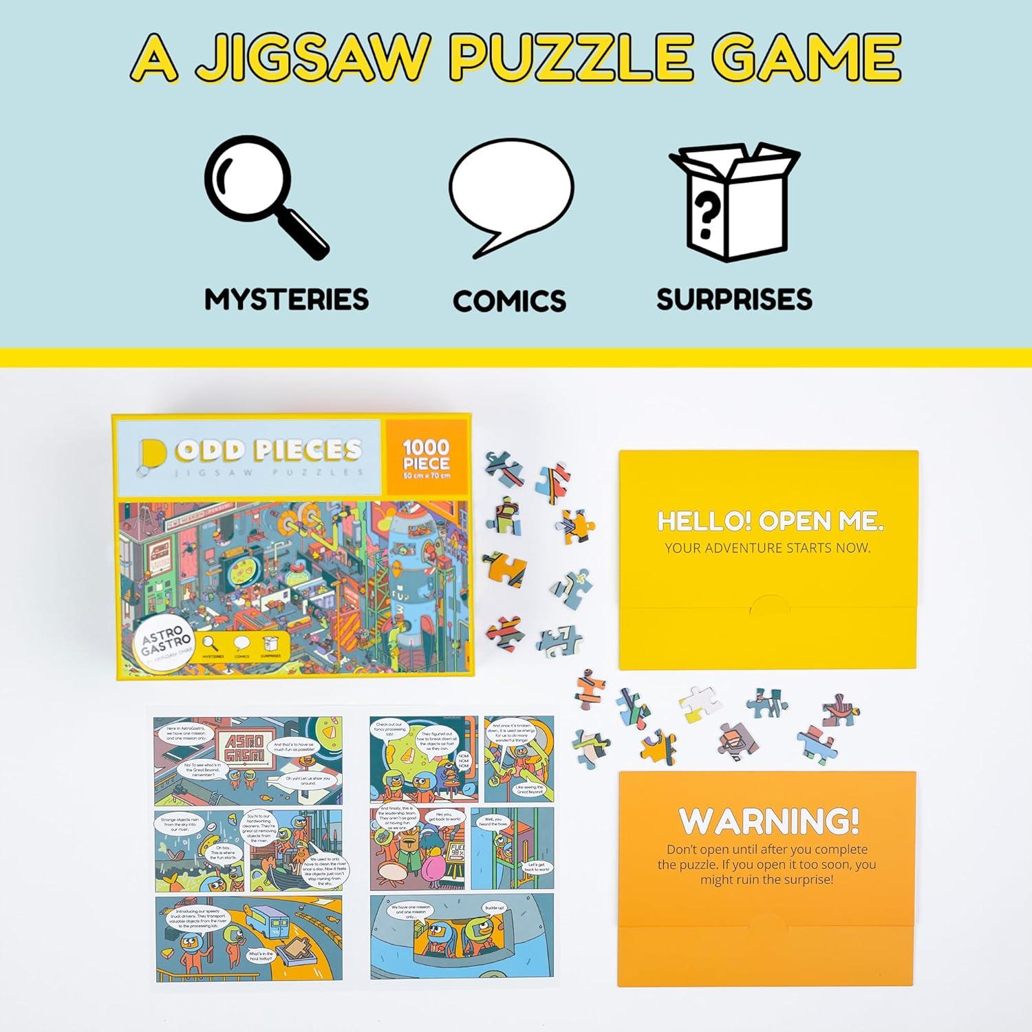 Mystery Jigsaw Puzzle-1,000 Pcs Mystery Puzzle with Storytelling Comics, Secret Ending-1000 Piece Puzzle for Adults & Kids –19.7'' x 27.6'' Frameable Magic Art (Beyond The Kelp)