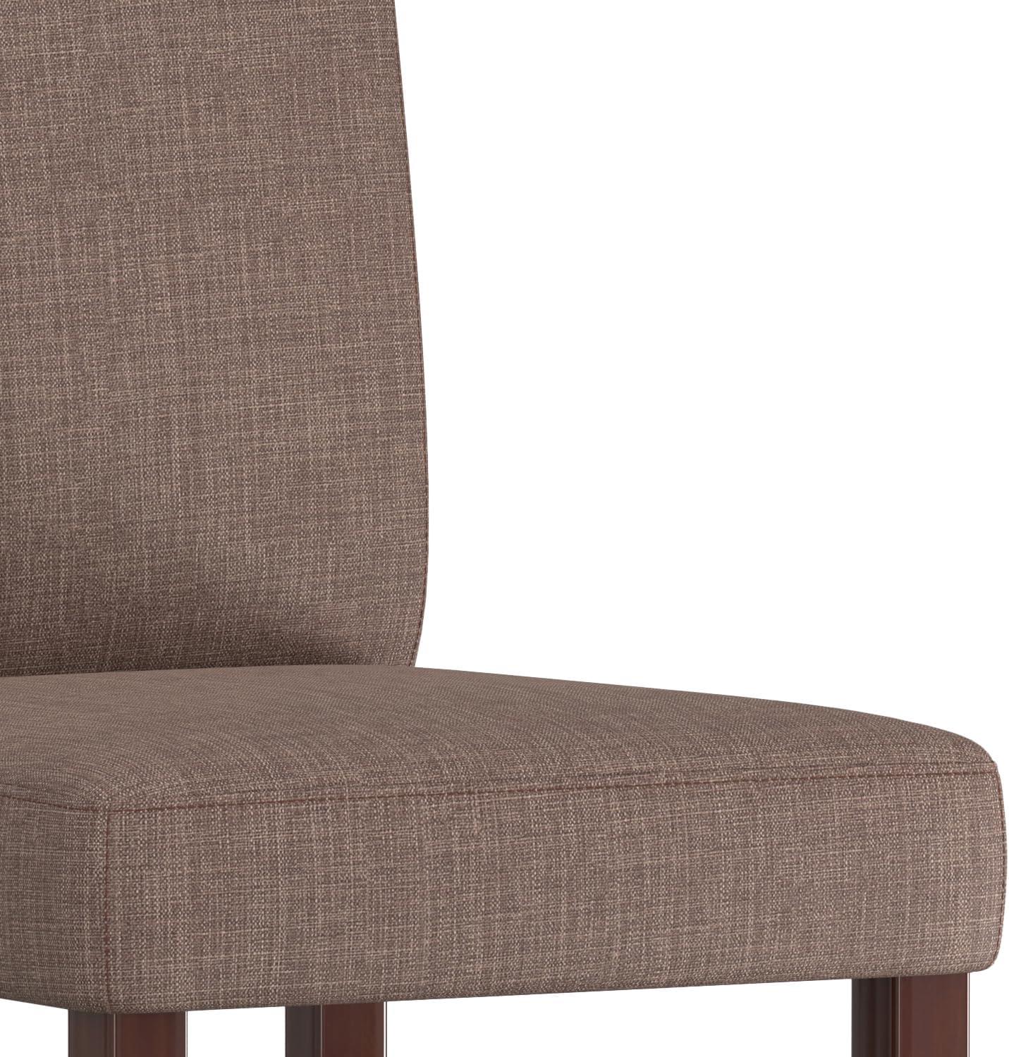 Acadian Parson Dining Chair (Set of 2) in Light Mocha Brown Linen Look Fabric