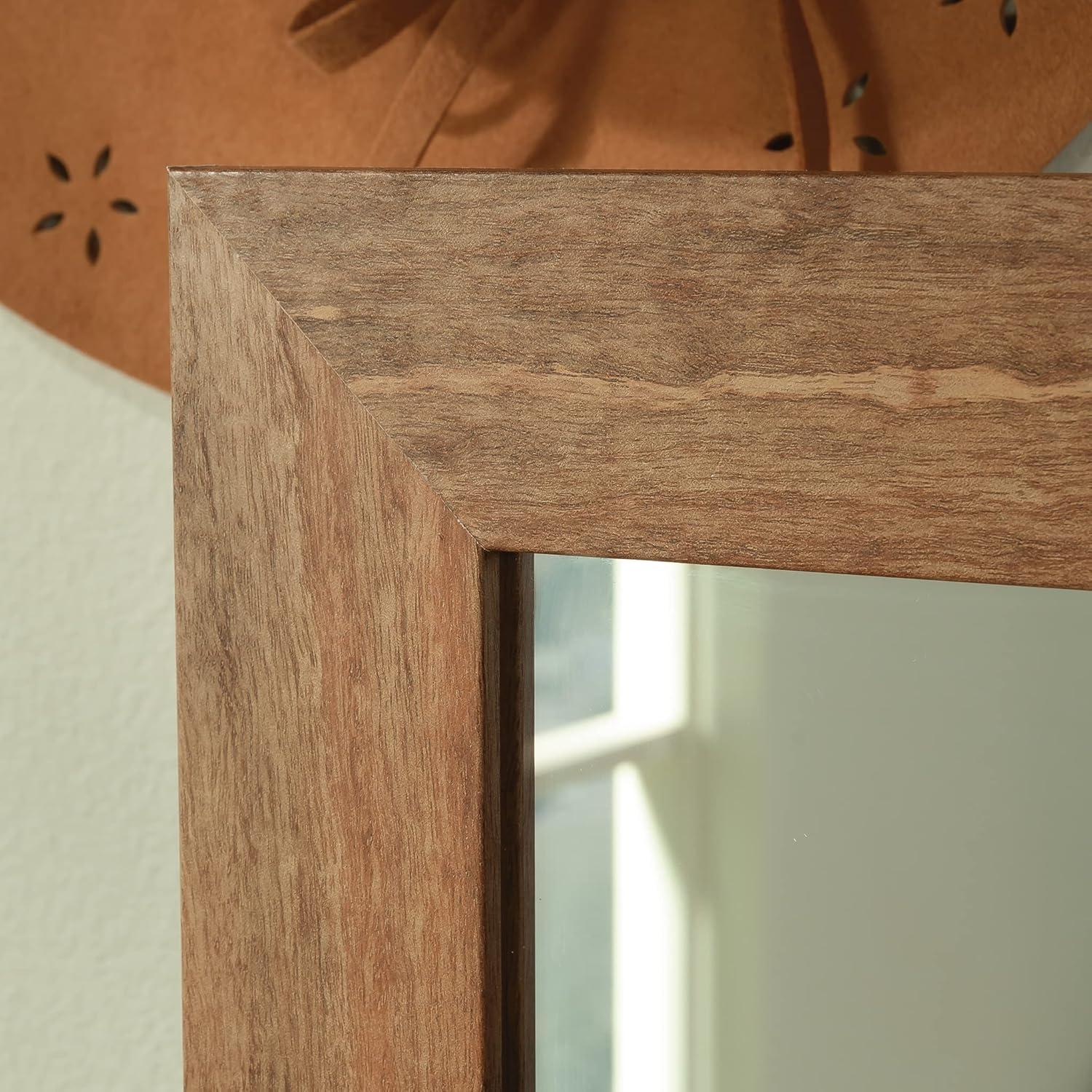 Sindoori Mango Herringbone Vanity Table with Mirror and Drawers