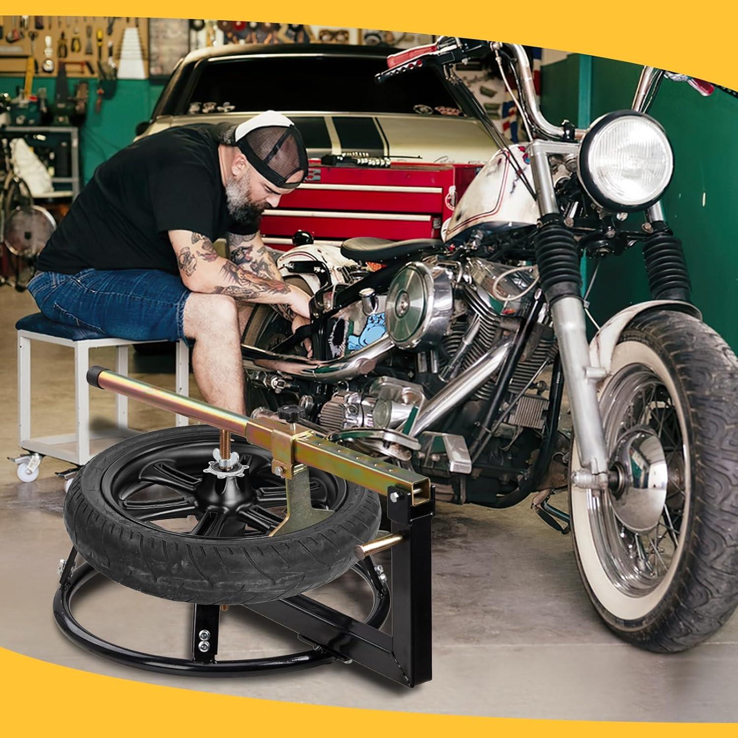 Motorcycle tire Changer for 16in to 21in Tires Dirt Bike Bead Breaker Tire Change Stand Tire Changing Stand Mount, Black