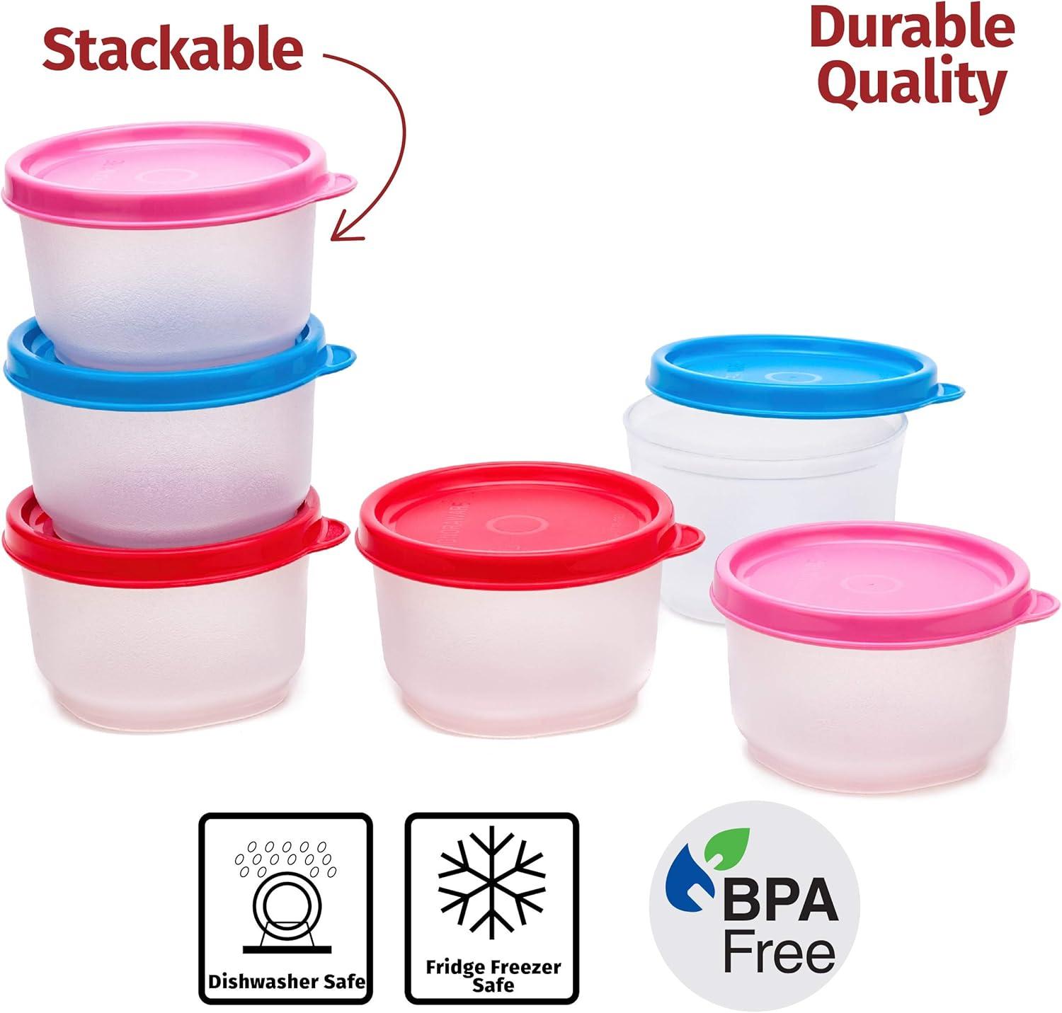 Signora Ware Reusable Airtight Food Prep Storage Containers with Lids, Set of 6 4-Oz