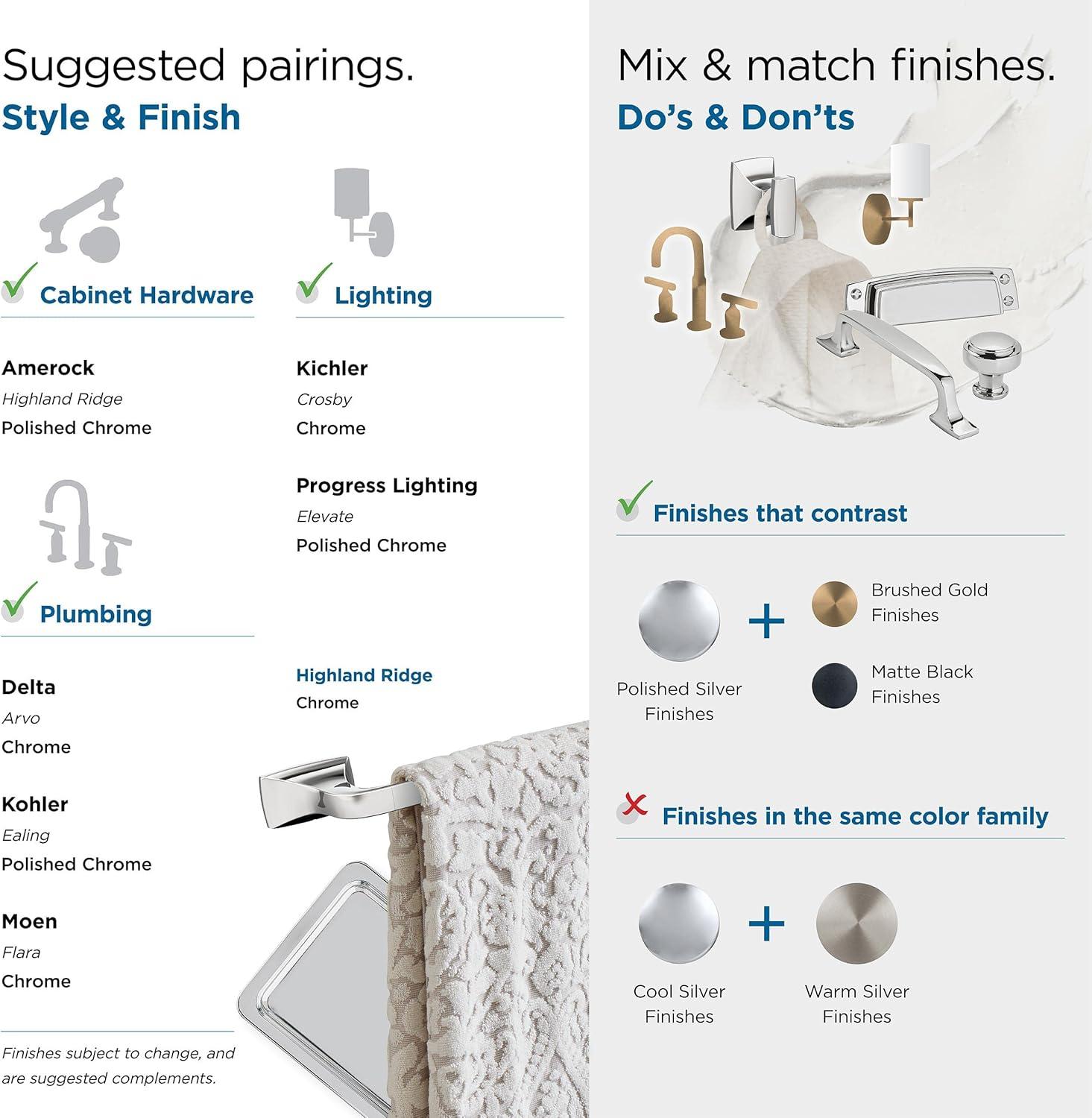 Amerock Highland Ridge Chrome Closed Towel Ring