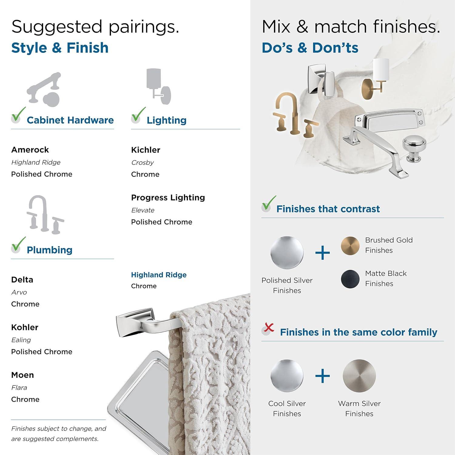 Amerock Highland Ridge Chrome Closed Towel Ring