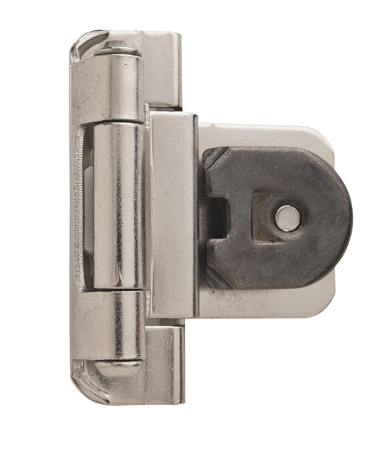 Satin Nickel 3/8 Inch Inset Double Demountable Cabinet Hinge
