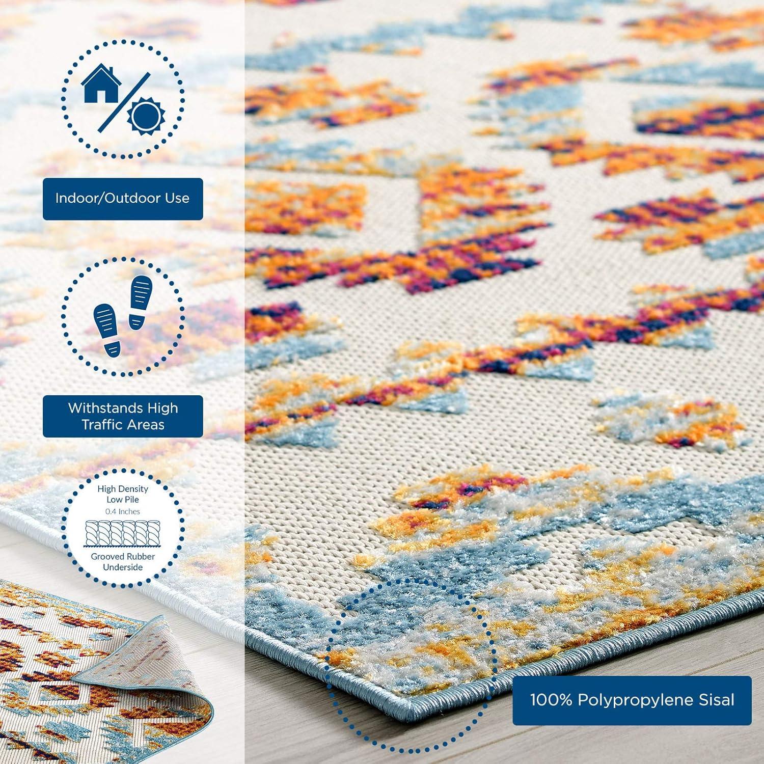 Modway Modway Reflect Contemporary Abstract Diamond Indoor and Outdoor Area Rug