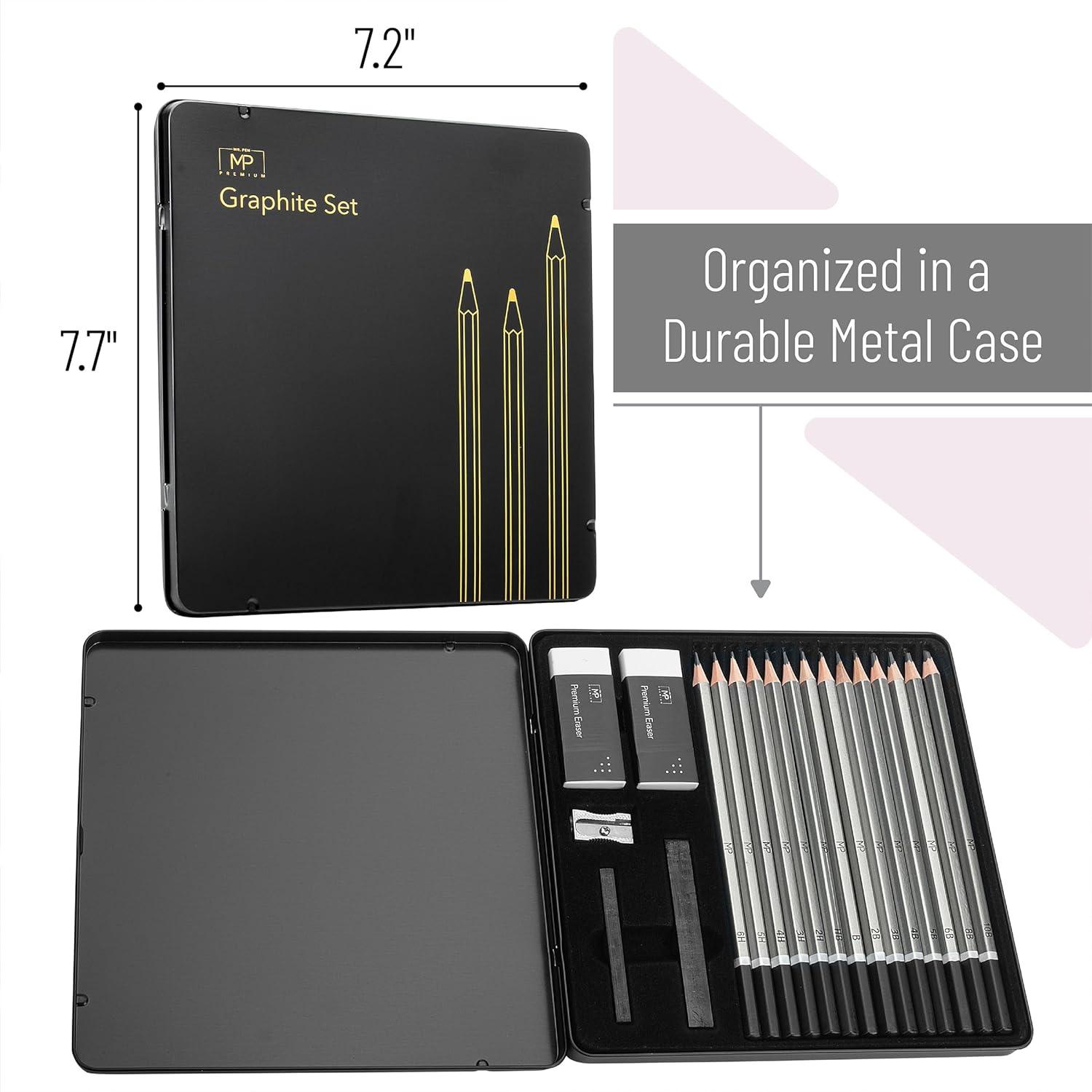 Mr. Pen- Sketch Pencils for Drawing, 19 pcs, Drawing Pencils for Sketching with Graphite Sticks