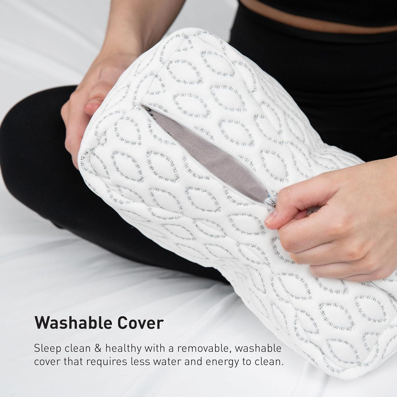 Bedgear Cooling Knee Pillow - Hourglass Design Ideal For Legs And Head - Provides Conforming Support For All Sleep Positions - Washable And Removable Cover