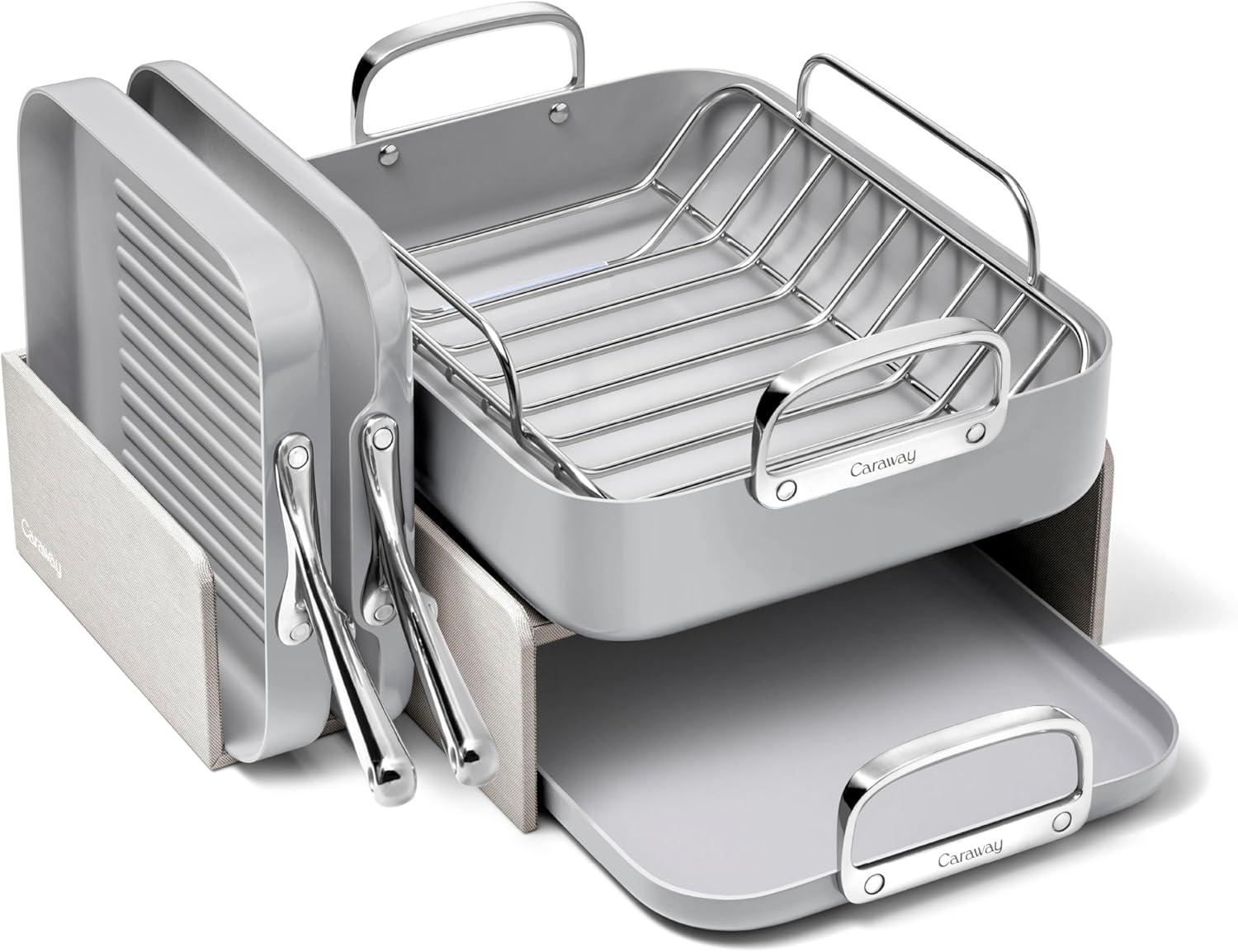 Caraway ® Grey Ceramic Non-Stick 7-Piece Cookware Set