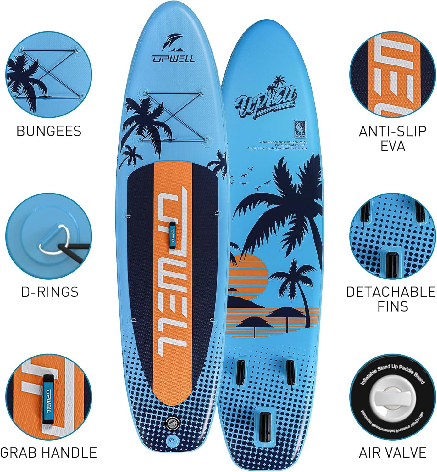 Upwell Blue Inflatable Stand-Up Paddle Board with Accessories