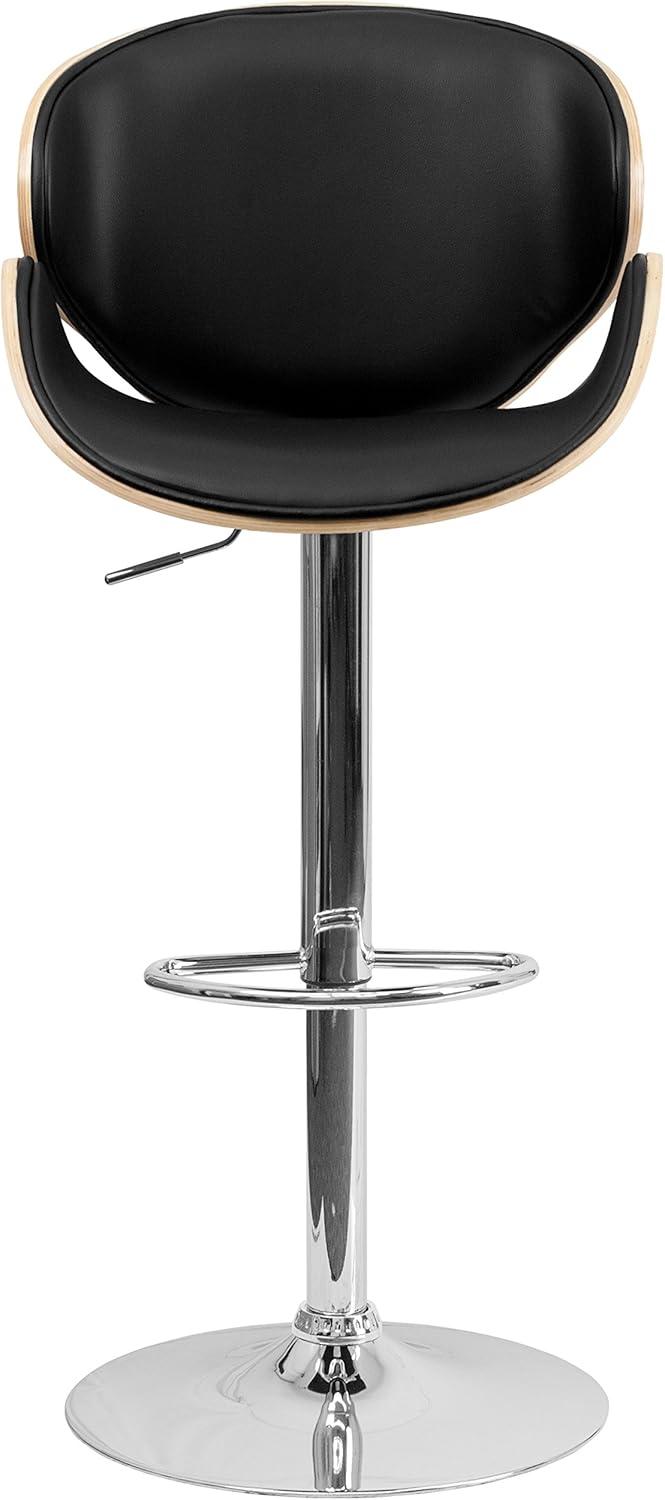 Murphy Curved Adjustable Height Swivel Bar Stool