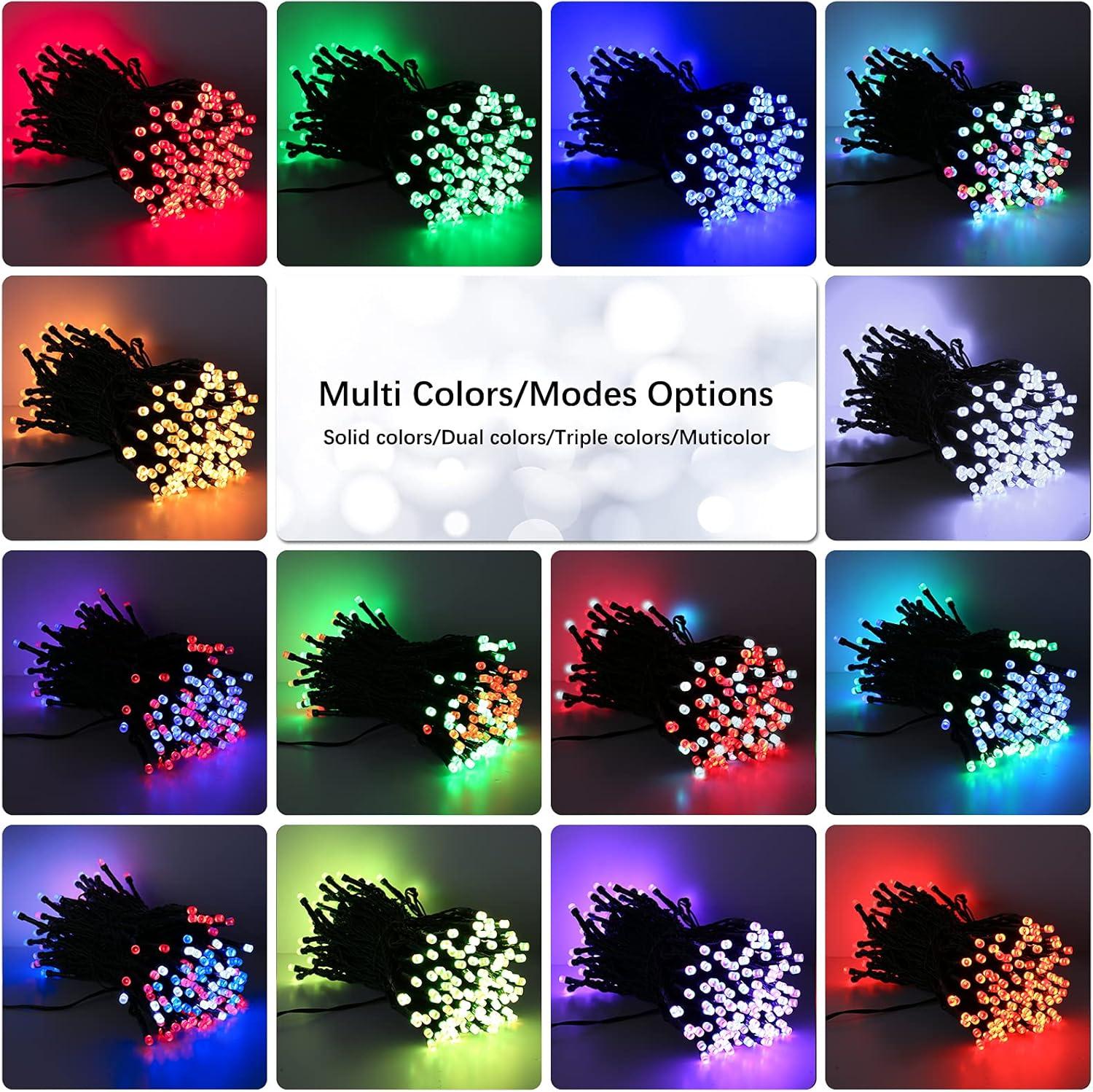 Brizlabs Rgb Xmas Tree Light, 33Ft 100 Led Color Changing Christmas Lights Unique Dual Color Usb Powered String Lights With Remote, Indoor Outdoor Twinkle Lights For Room Christmas Party Wedding Decor