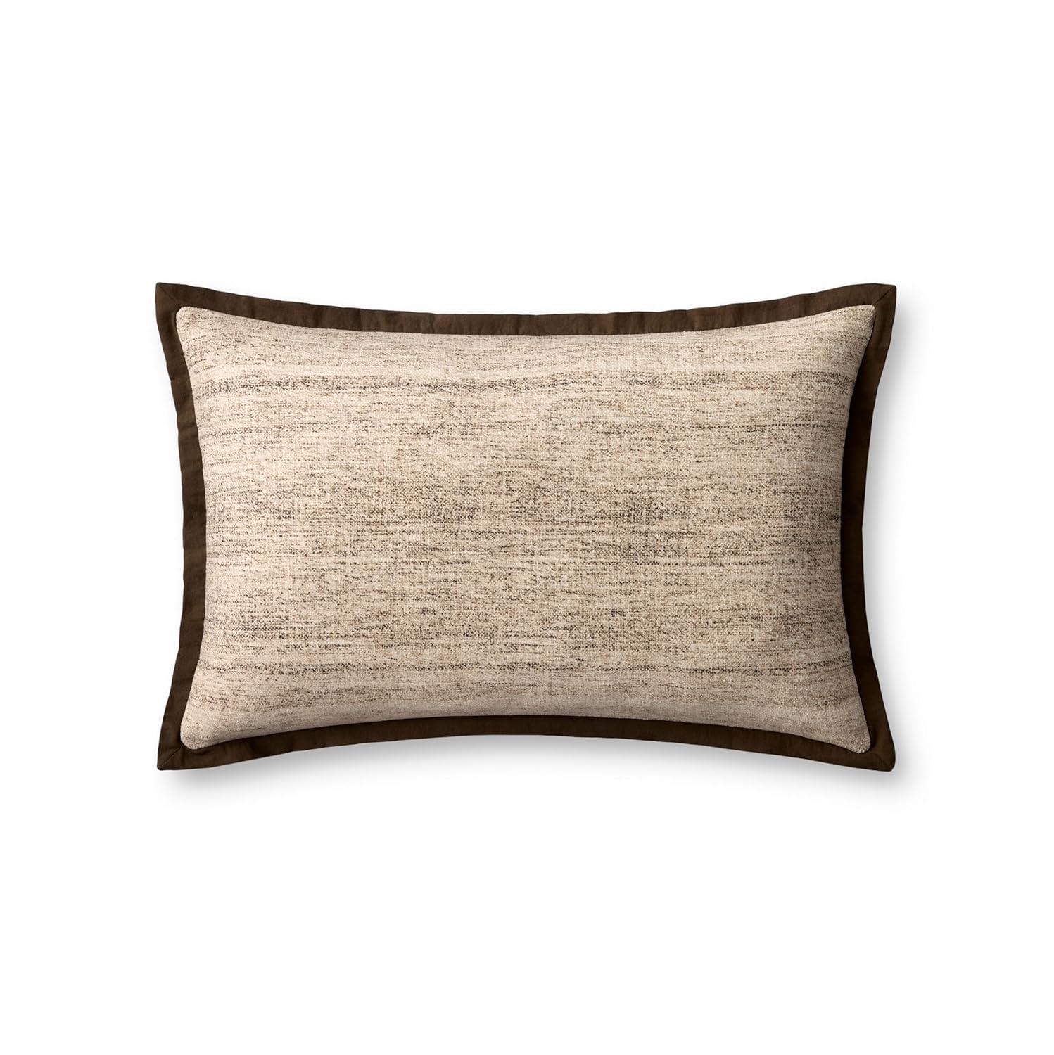 Loloi II Collection PLL0143 Brown/Ivory 16'' x 26'' Cover Only Pillow