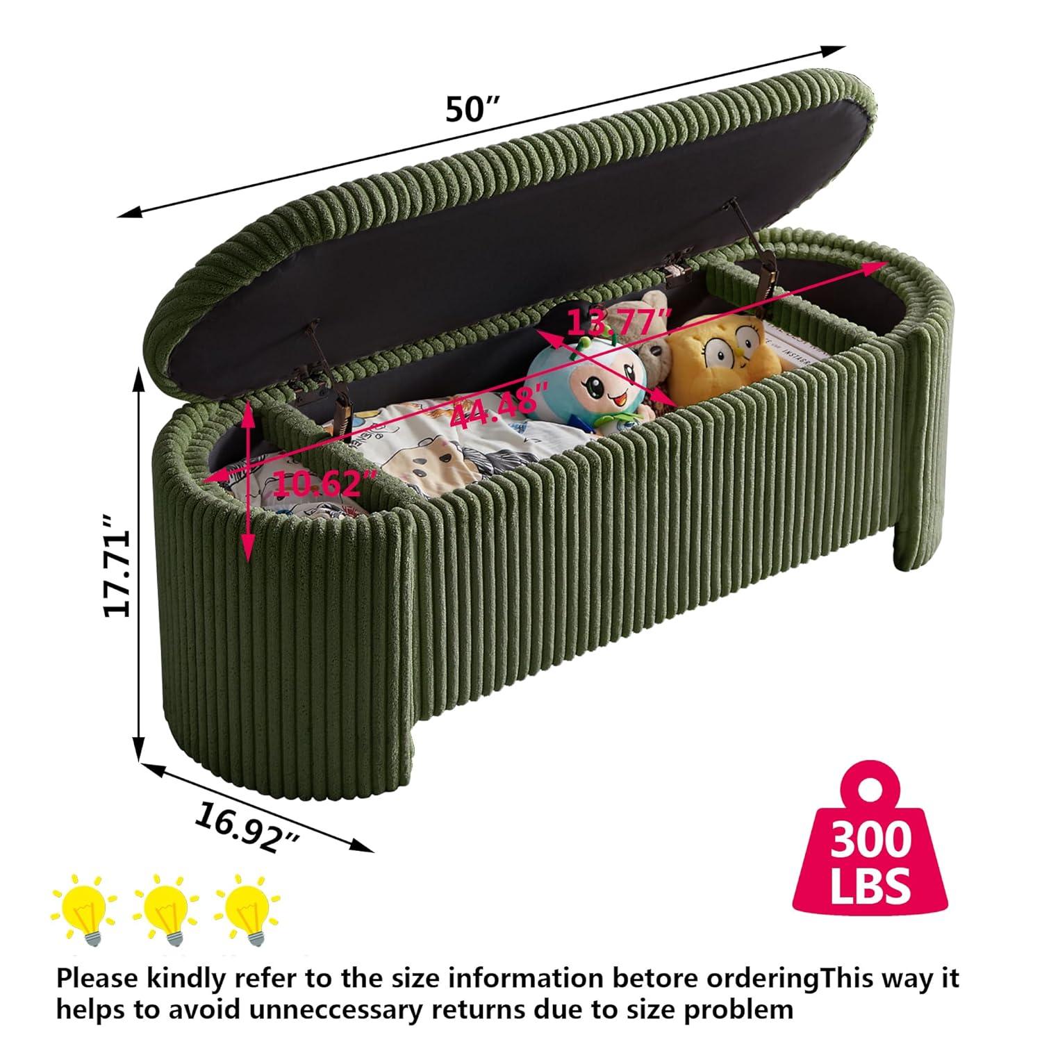 Latitude Run® Nikoma Corduroy Upholstered Storage Bench