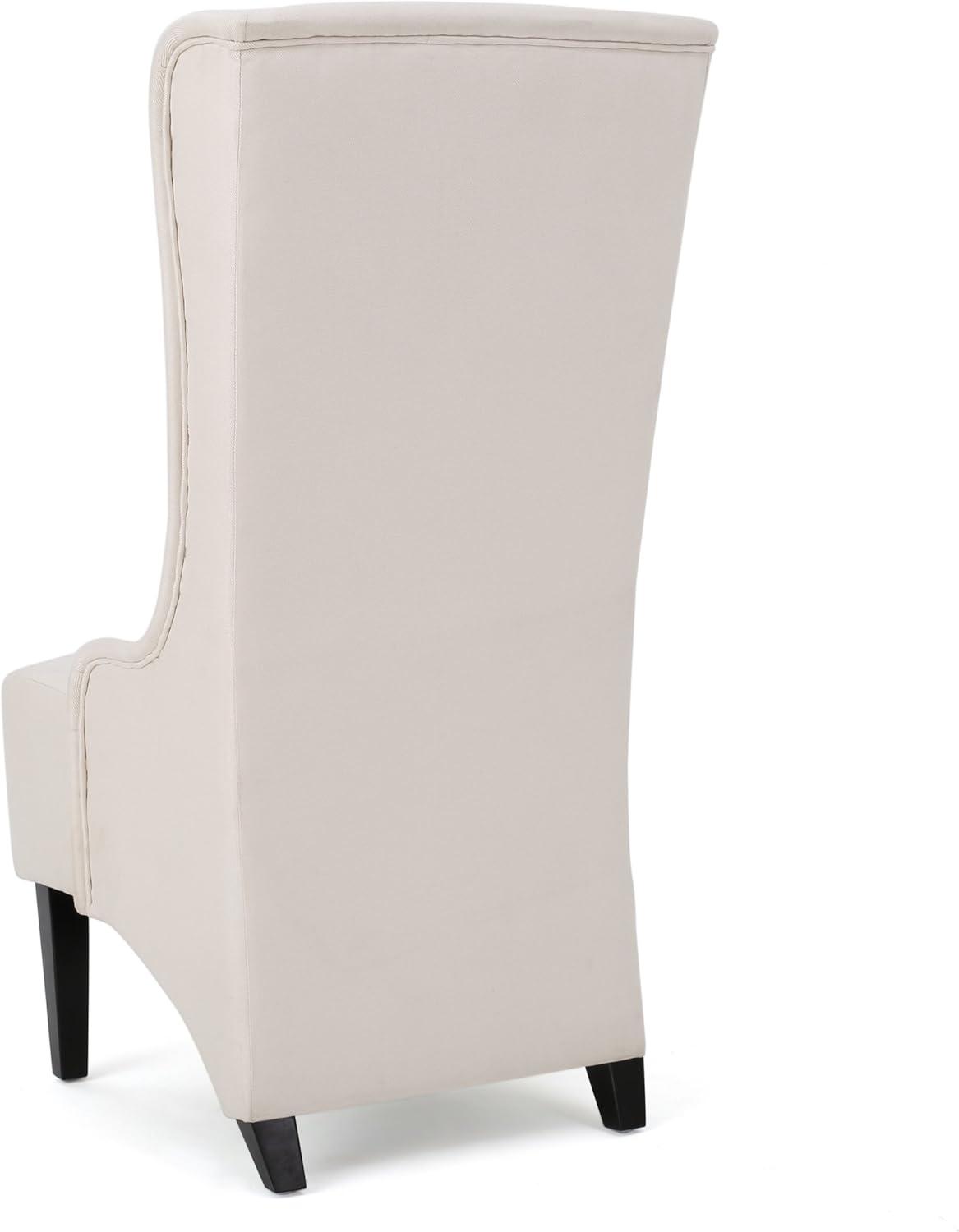 GDF Studio Ruple Contemporary Fabric Upholstered High Back Dining Chair, Beige and Matte Black