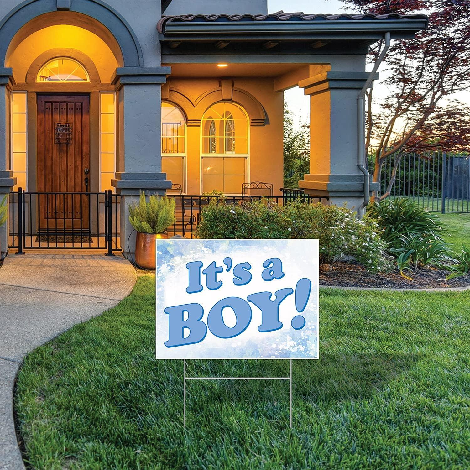 Beistle Plastic It's A Boy! Yard Sign, 11.5" x 15.5", (1/Pkg) Multicolored