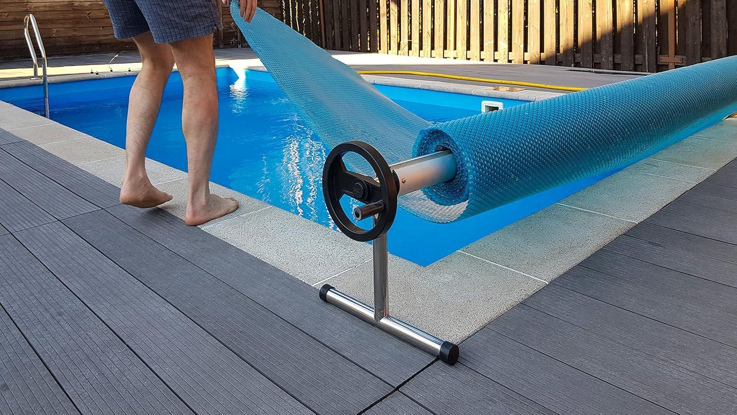 SunHeater Durable Trimmable Water Resistant Pool Covers, Blue, 14' x 28'