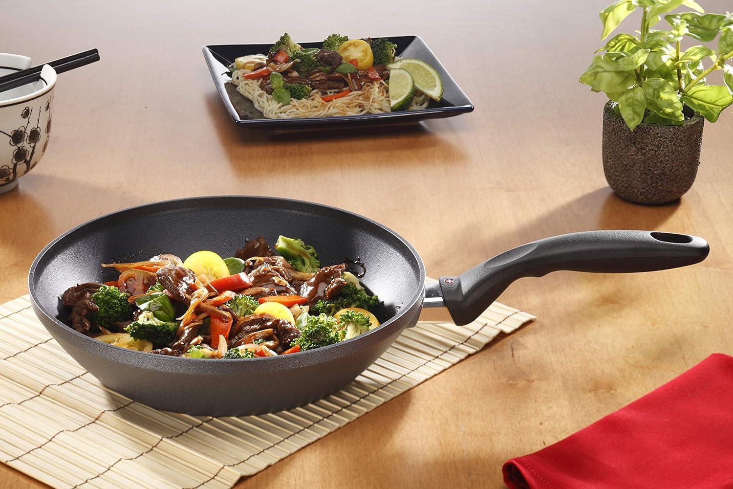 Swiss Diamond 11" (28cm) Aluminum Induction Nonstick Wok w/Lid | HD Classic