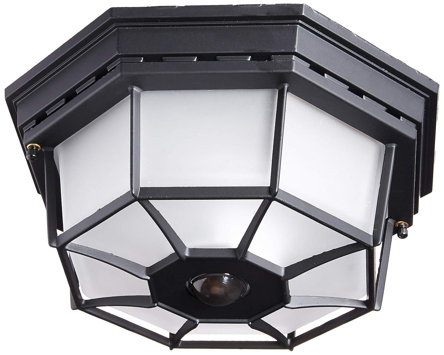 Heath Zenith Motion-Sensing Hardwired Incandescent Black Ceiling Light