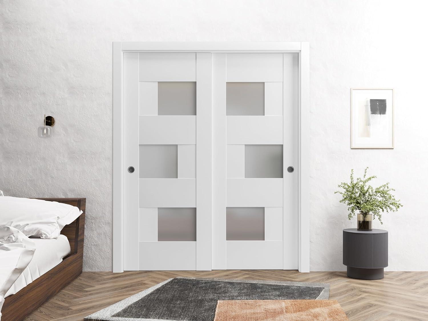 VDomDoors Sete Frosted Glass Standard White Door Slab