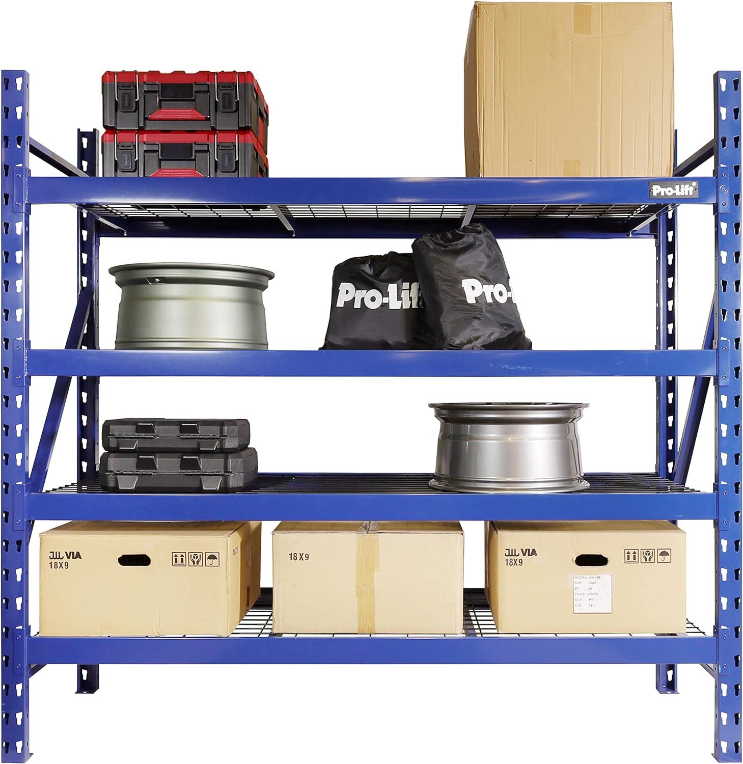 Pro-Lift Blue Heavy Duty 4-Tier Steel Garage Shelving Unit