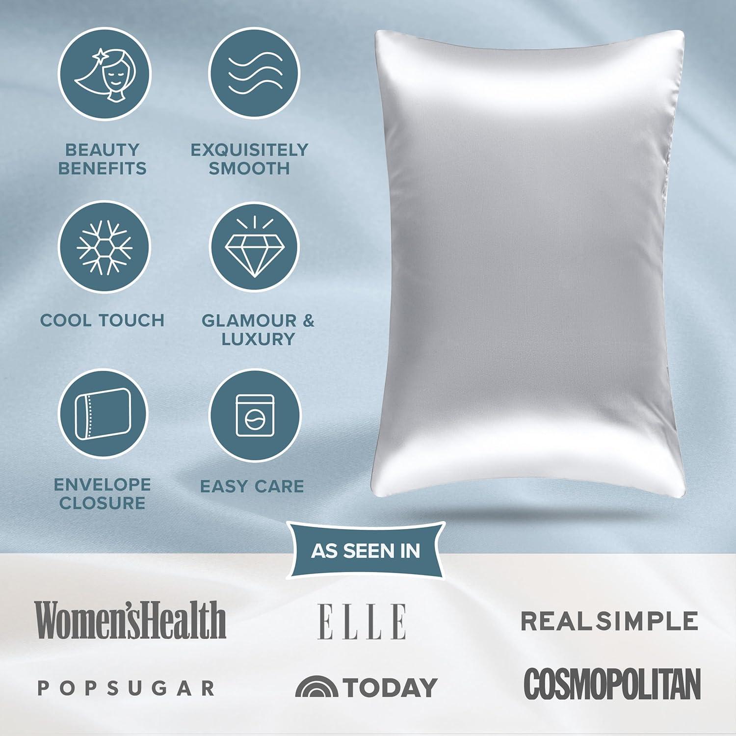 Bare Home 100% Mulberry Silk Pillowcase Envelope Closure