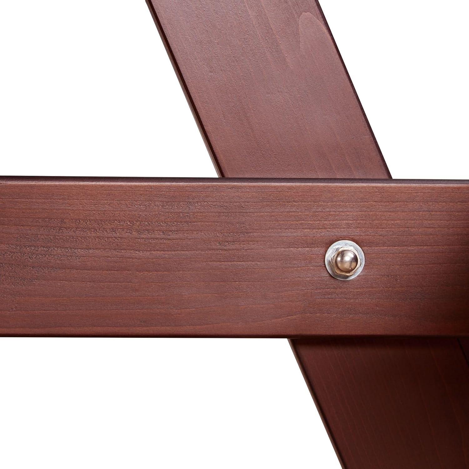 6 Person Wood Picnic Table, Outdoor Round Picnic Table with 3 Built-in Benches, Umbrella Hole, Outside Table and Bench Set for Patio, Backyard, 500lbs Capacity Per Bench (Brown)