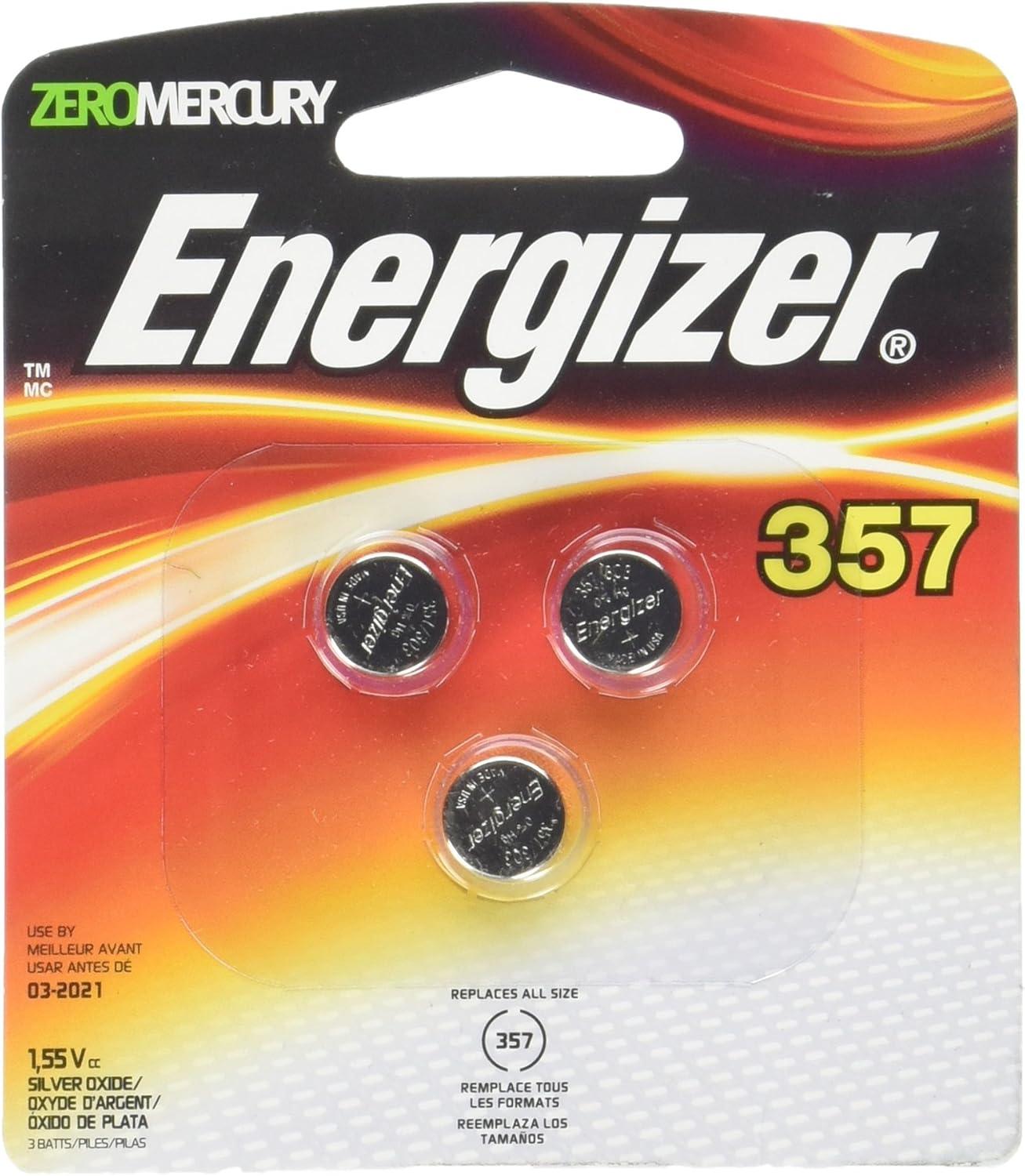 Energizer 357 Batteries 3pk - Silver Oxide Button Battery