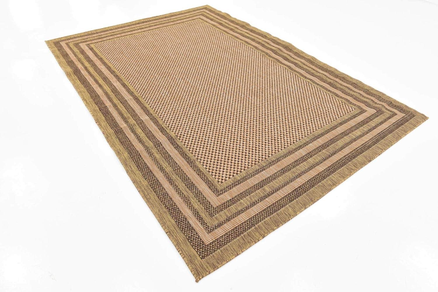 6' x 9' Reversible Multi-Brown Synthetic Outdoor Rug