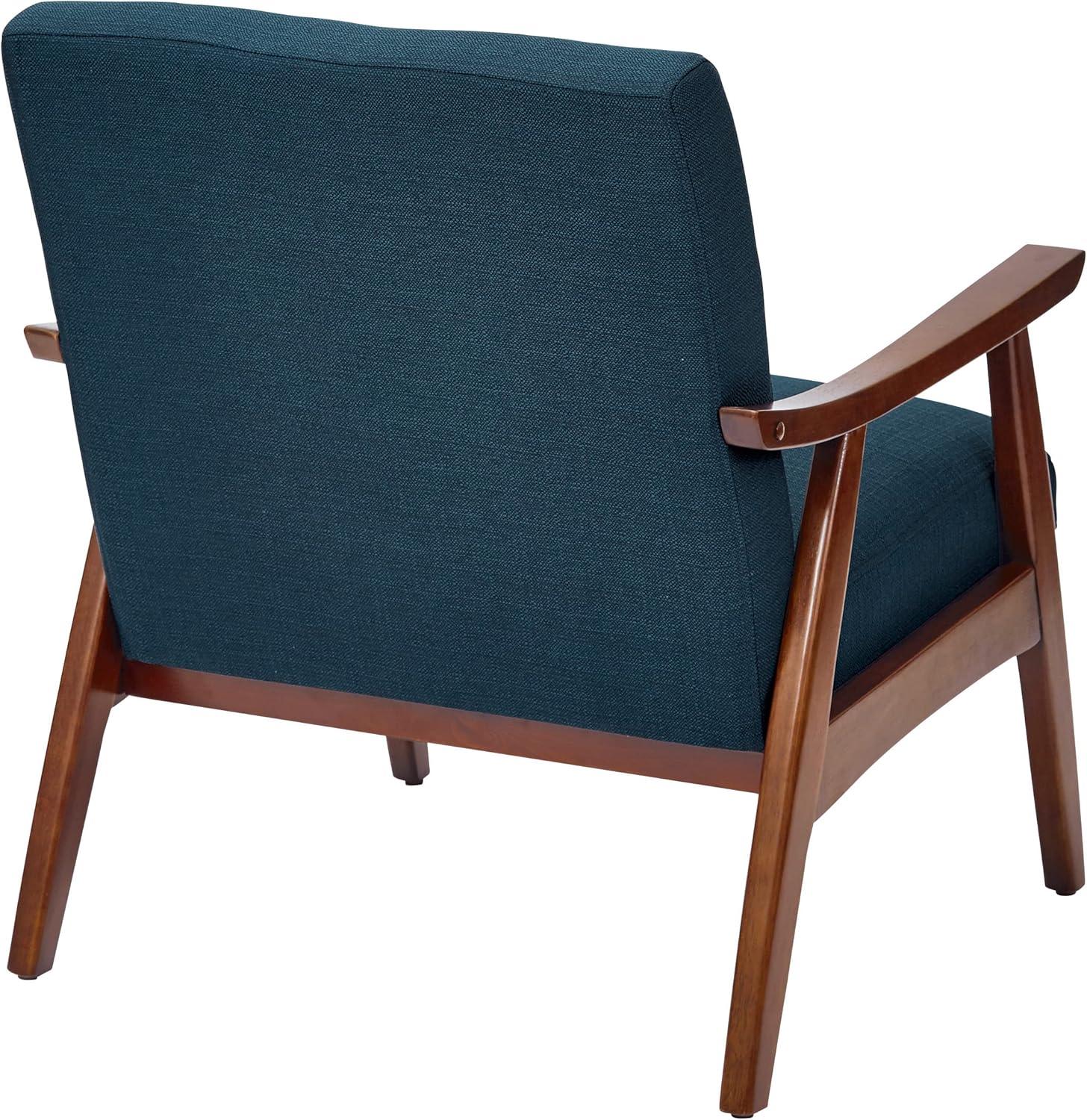 Mid-Century Modern Davis Accent Chair in Klein Azure with Wood Frame