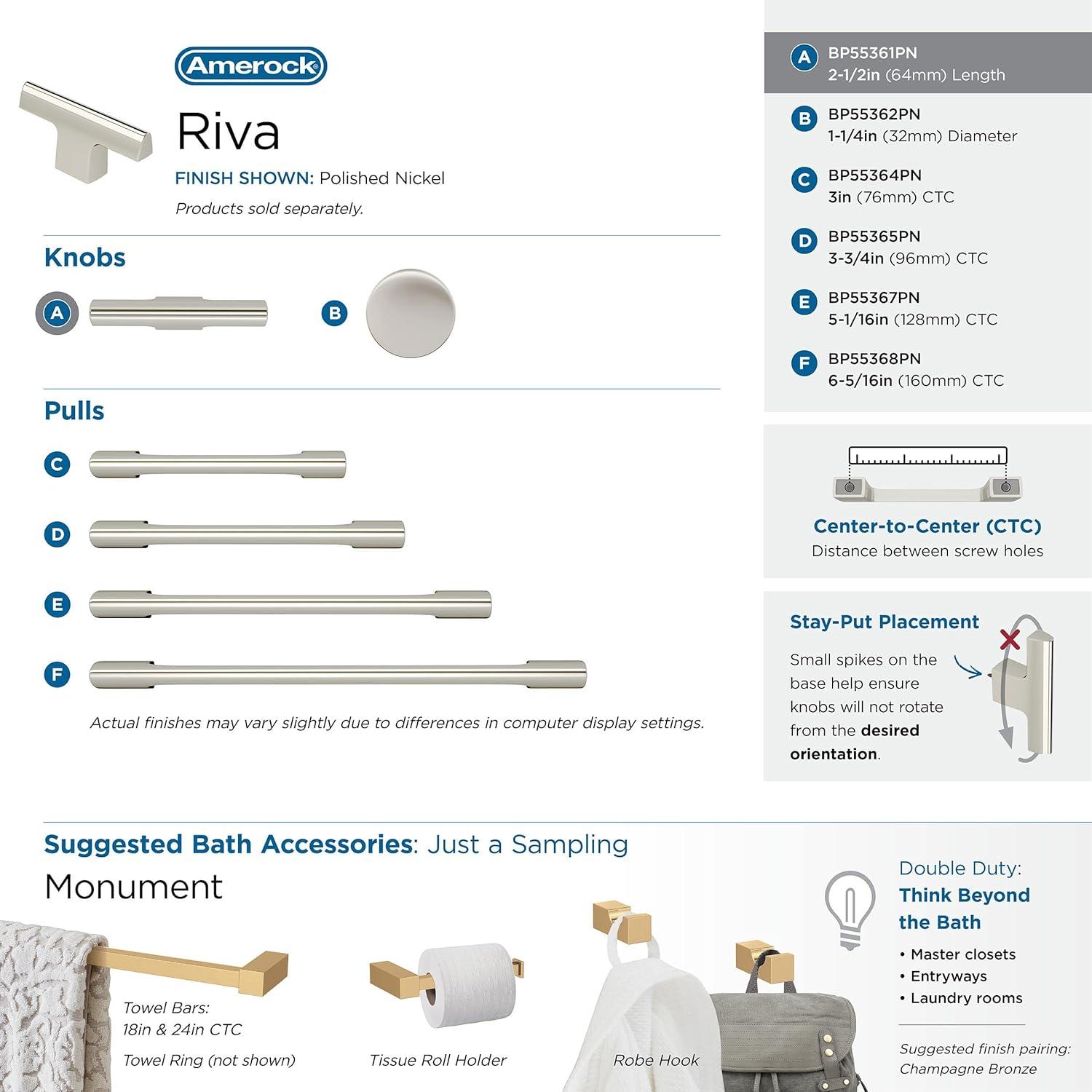 Riva 2 1/2" Length Bar Knob