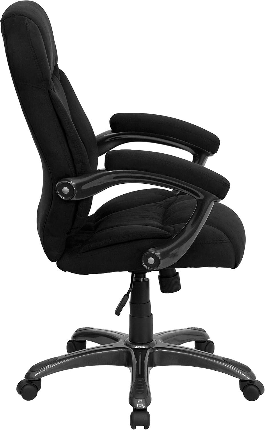 Flash Furniture High Back Black Microfiber Contemporary Executive Swivel Ergonomic Office Chair with Arms