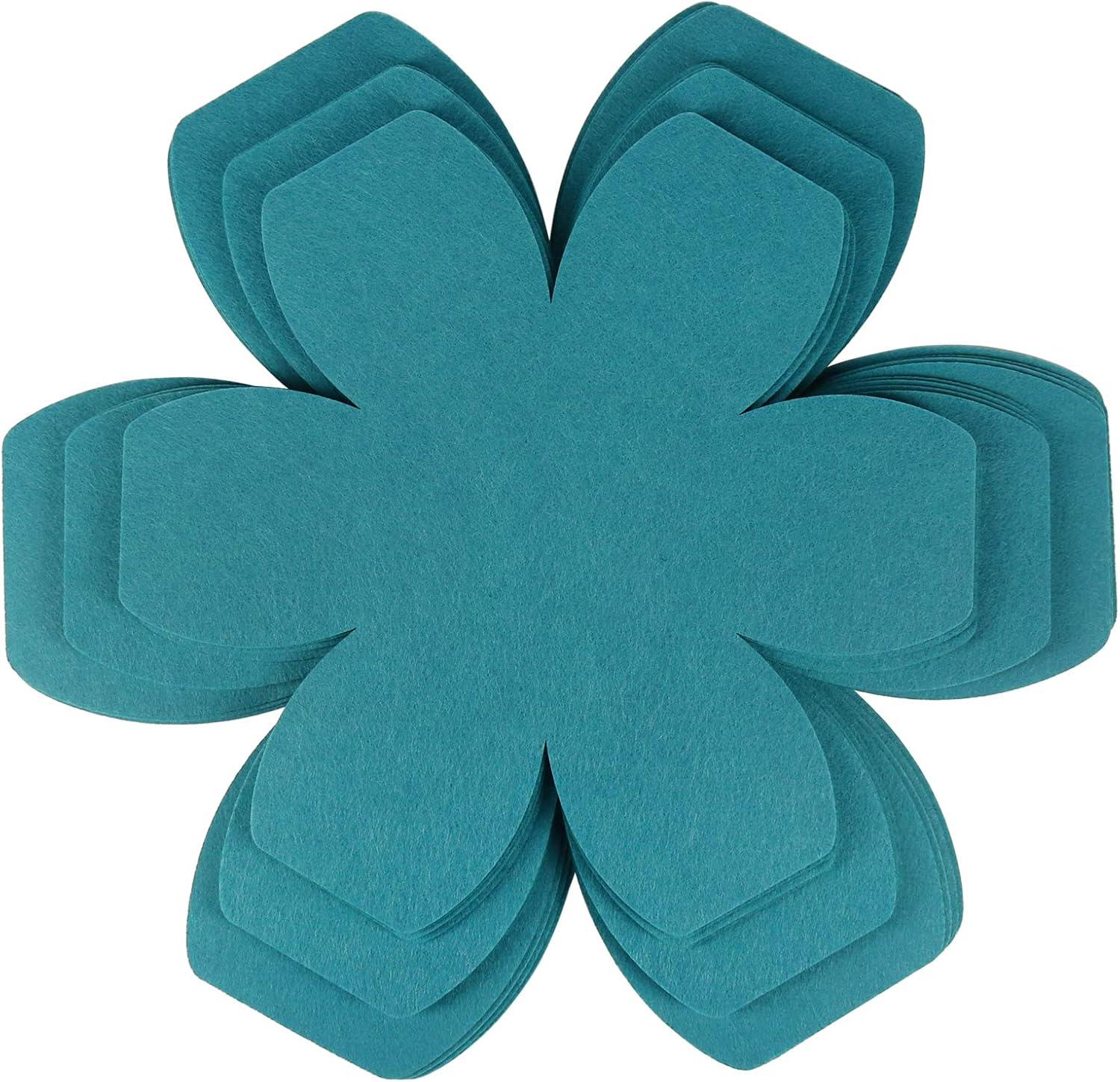 Cyan Felt Star-Shaped Pot and Pan Protectors, Set of 12