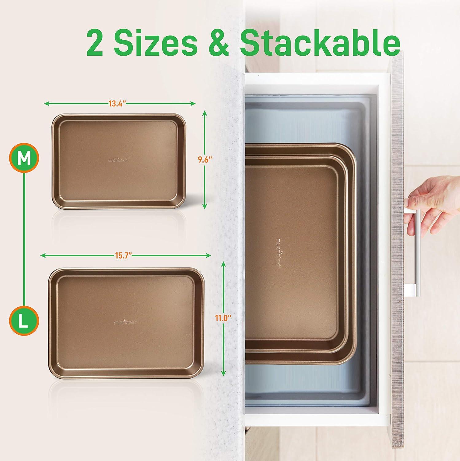 Champagne Gold Non-Stick Carbon Steel Cookie Sheet Set