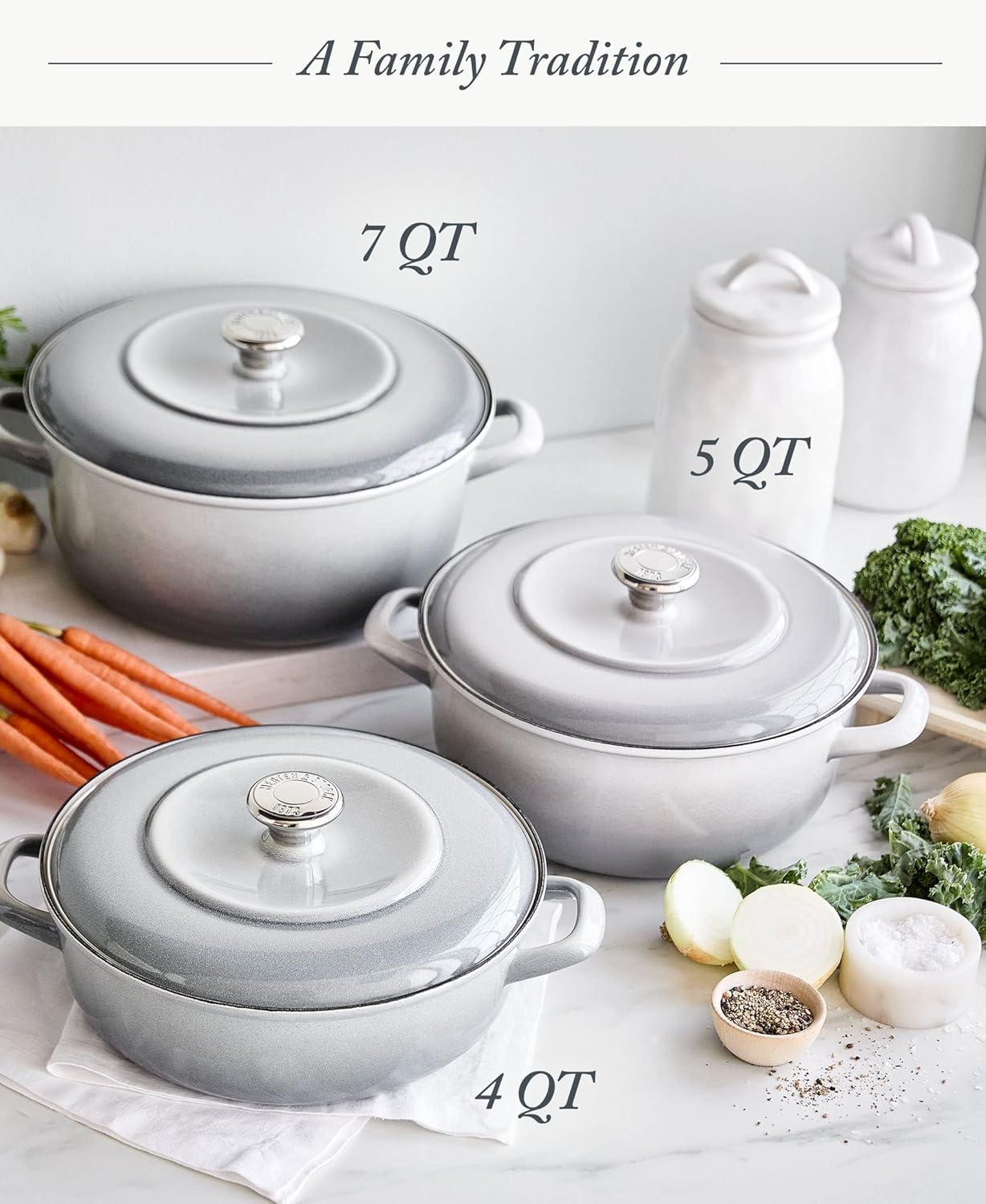 Merten and Storck Merten And Storck 7 Quarts Non-Stick Enameled Cast Iron Round Dutch Oven