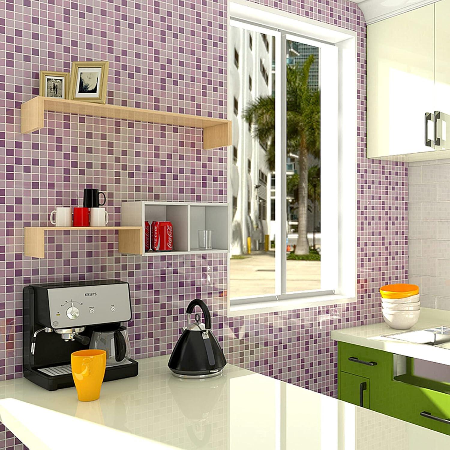 PINUO&KE 200 Pieces / 200 g Mosaic Tiles Square Shapes 0.4x0.4 inch Square Ceramic Mosaic Mosaic Glass Pieces for Home Decoration or DIY Crafts - Dark Grey