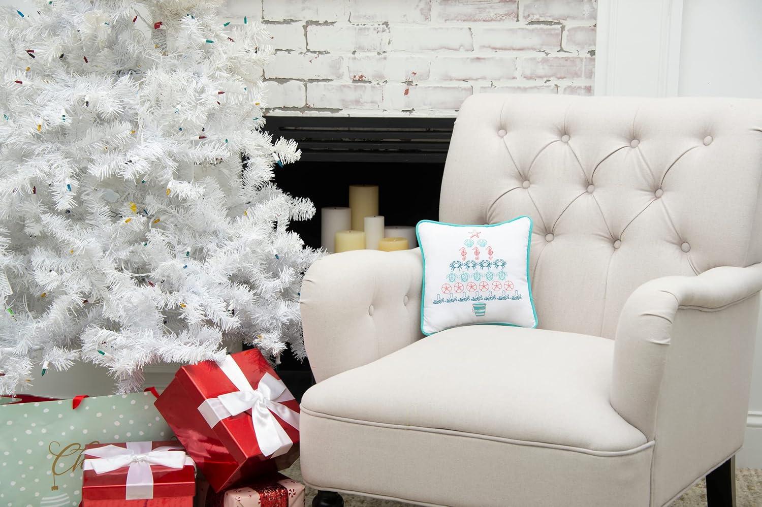 C&F Home Coastal Tree Embroidered Christmas Holiday Throw Pillow