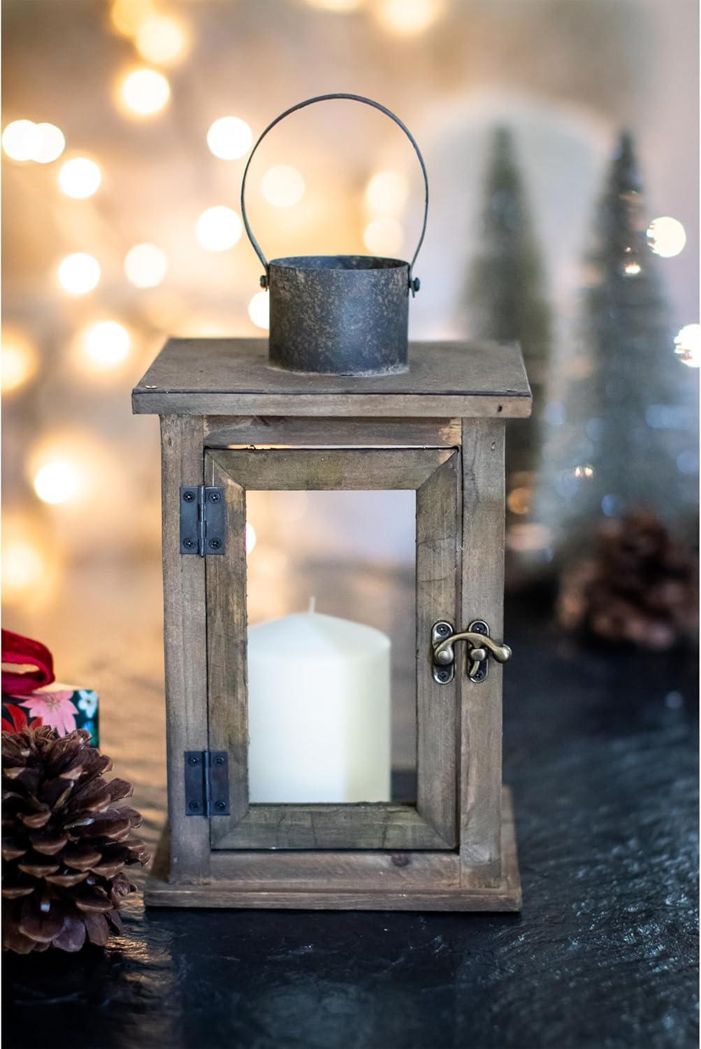 Stonebriar Rustic Wooden Candle Holder Lantern - CKK Home Decor