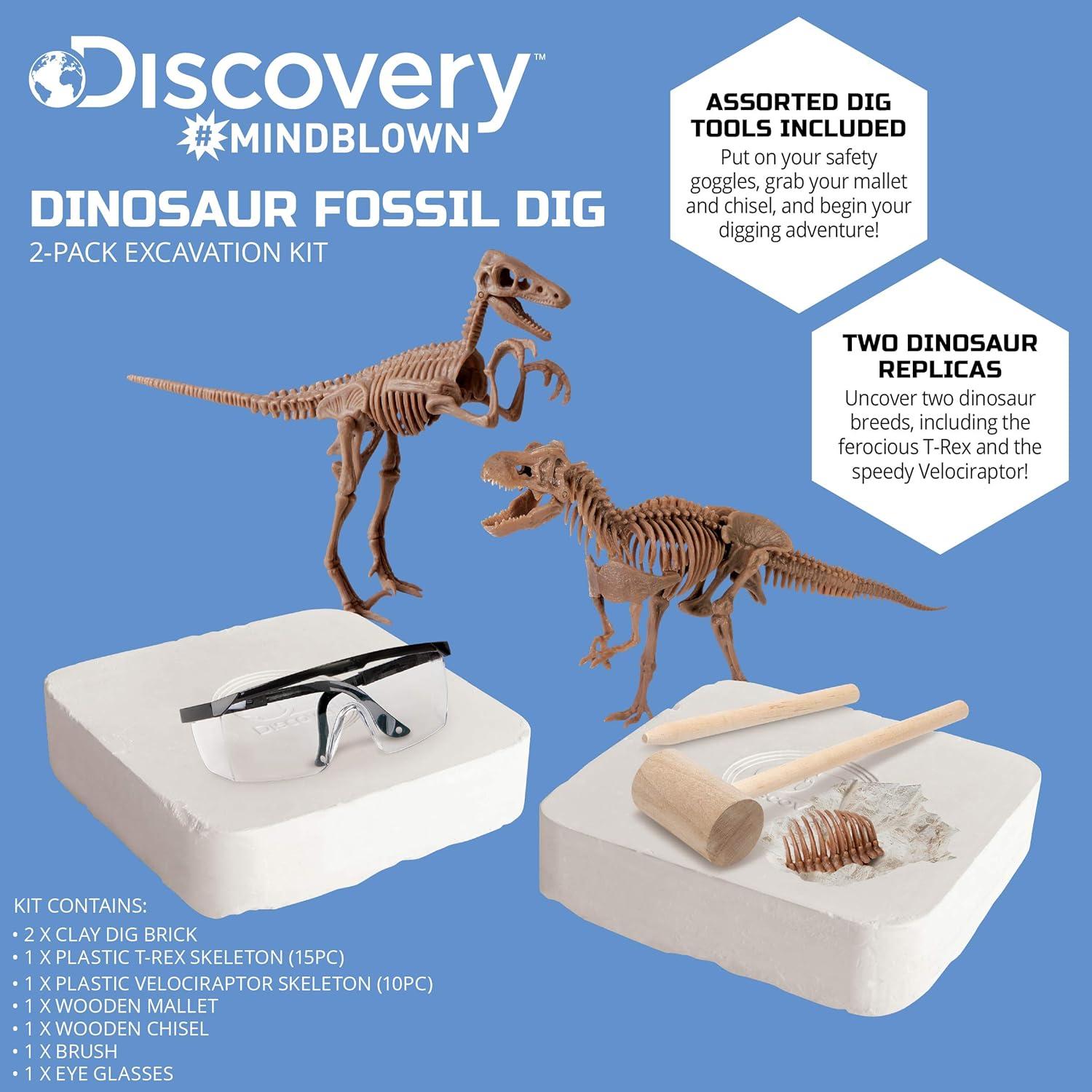 Discovery Mindblown Dinosaur Fossil Dig Excavation Kit with Tools