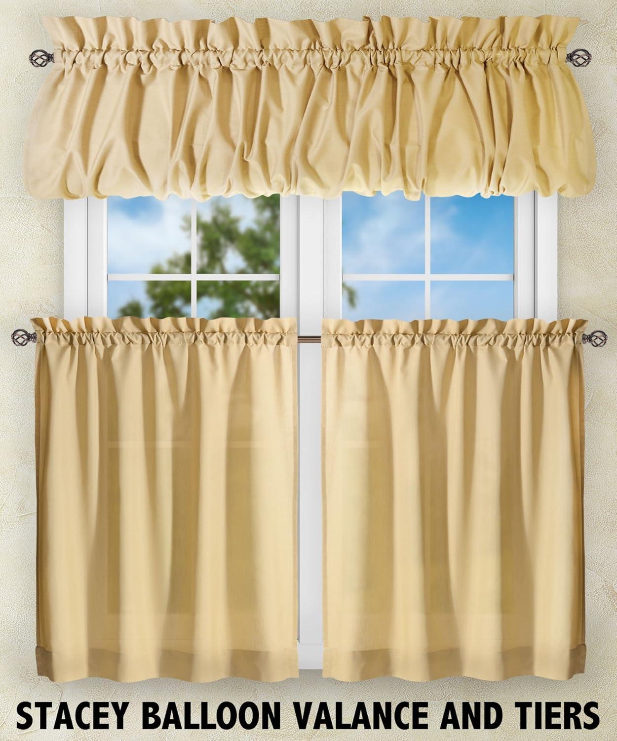 Ellis Stacey 1.5" Rod Pocket High Quality Fabric Solid Color Window Ruffled Swag 60"x38" Sage