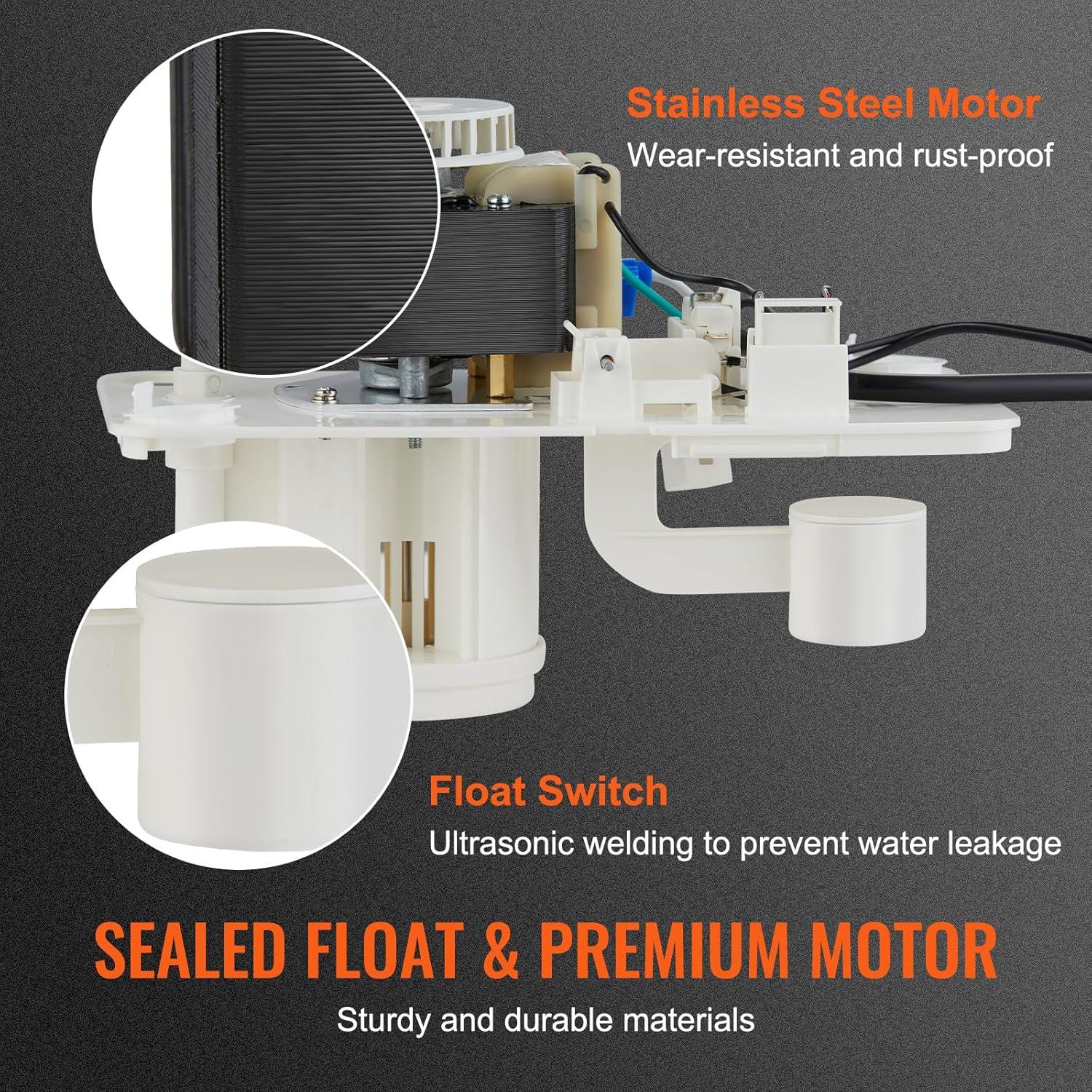 Condensate Removal Pump, 1/30 HP, 100 GPH, 24 ft Lift