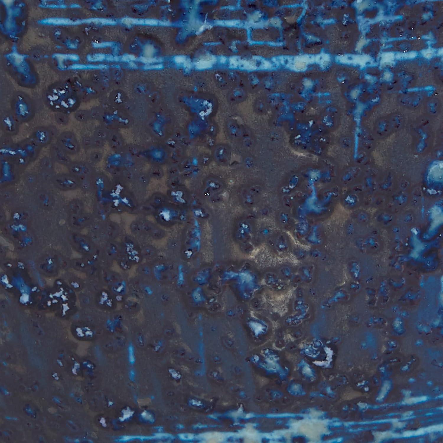 Blue Ceramic Round Table Vase with Handles