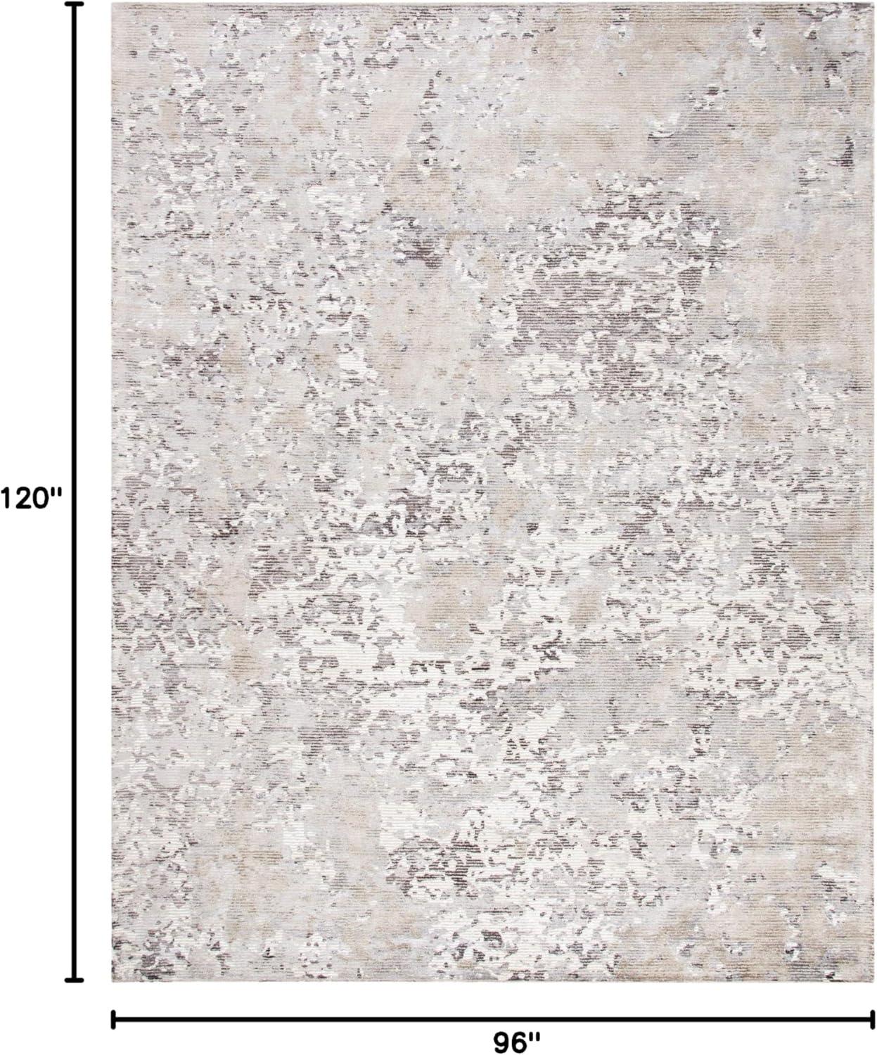 SAFAVIEH Mirage Fiber Abstract Distressed Area Rug, Beige/Ivory, 8' x 10'