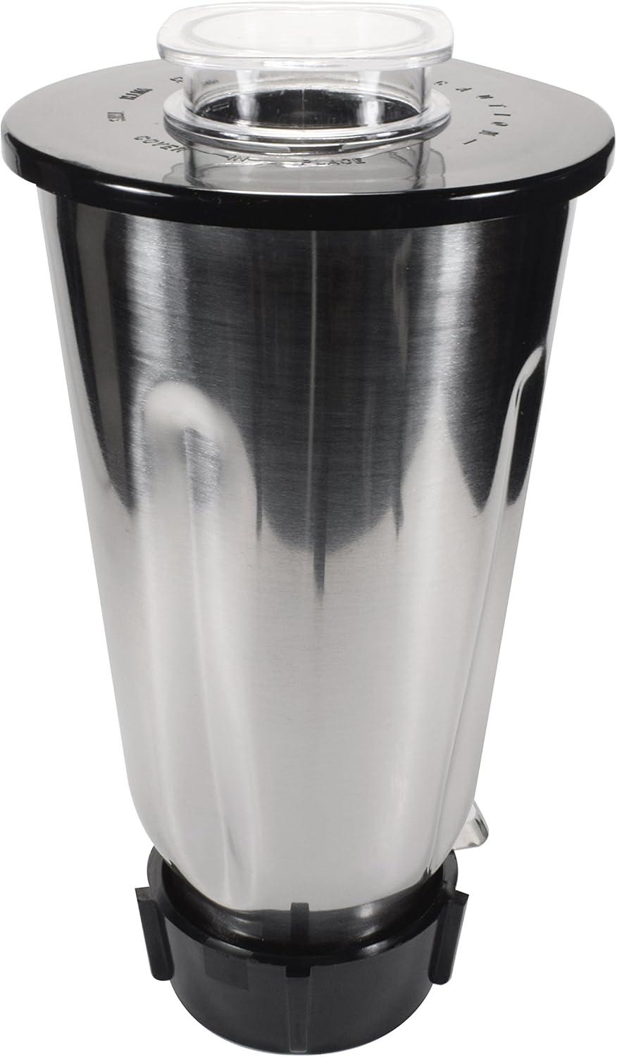 Univen Stainless Steel Blender Jar with Lid and Bottom cap fits Oster & Osterizer Blenders