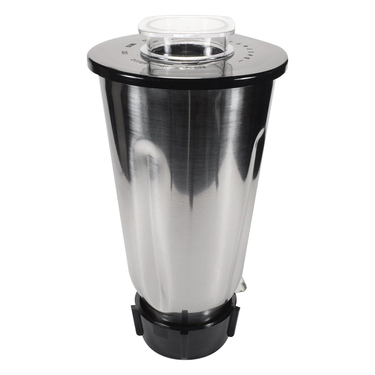 Stainless Steel 5-Cup Blender Jar with Lid and Bottom Cap
